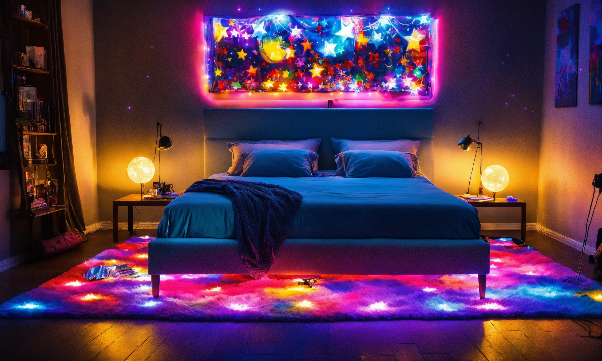 Lexica - Graffitti bedroom cool night celiing with stars fluffy coloful ...