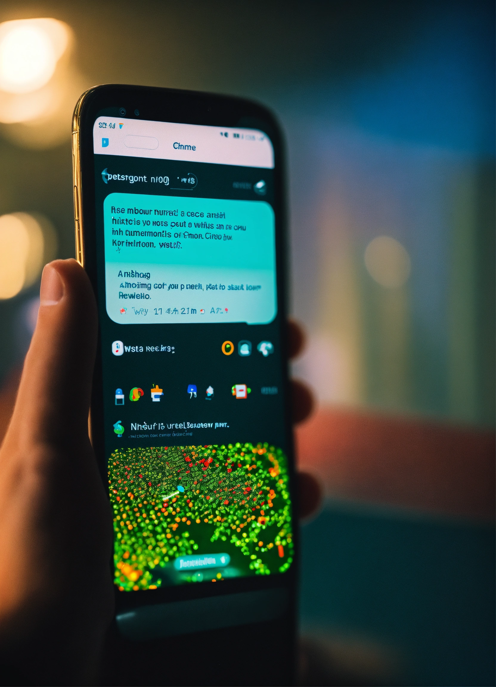 Lexica - A close up of a phone screen while texting.