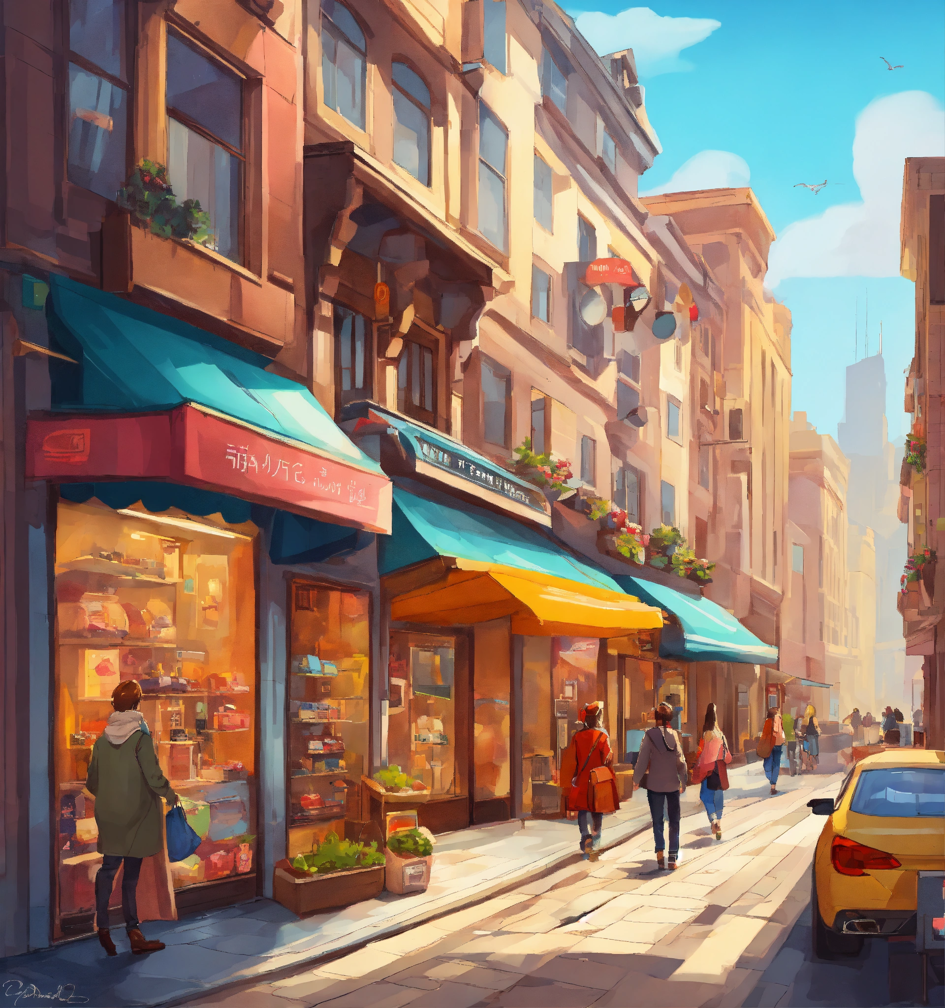 Lexica - High tech street with a fashion shops in the center of the ...