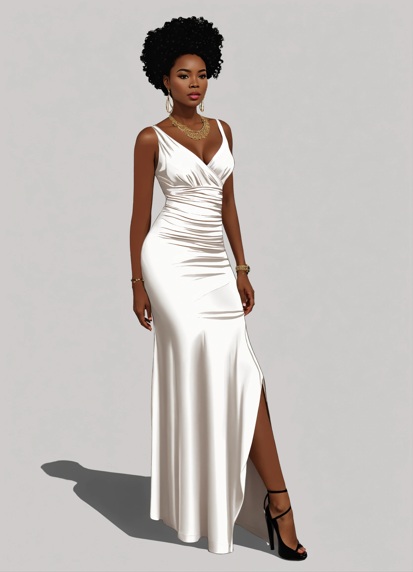 Lexica A Vector Of Elegant Black Woman Full Body 16k On White 