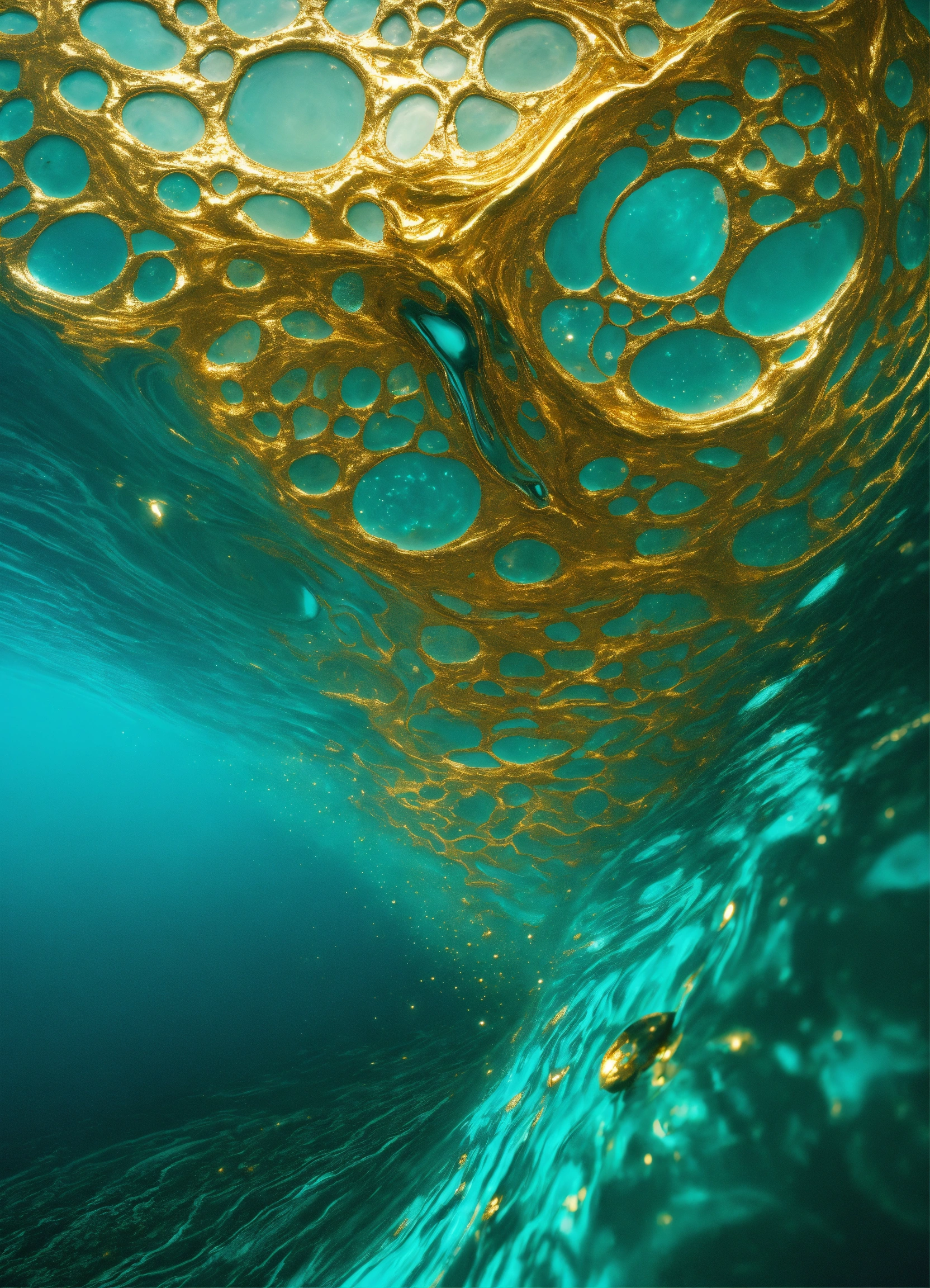 Lexica - Liquid, surreal, turquoise, metallic, gold, ocean, alien ...