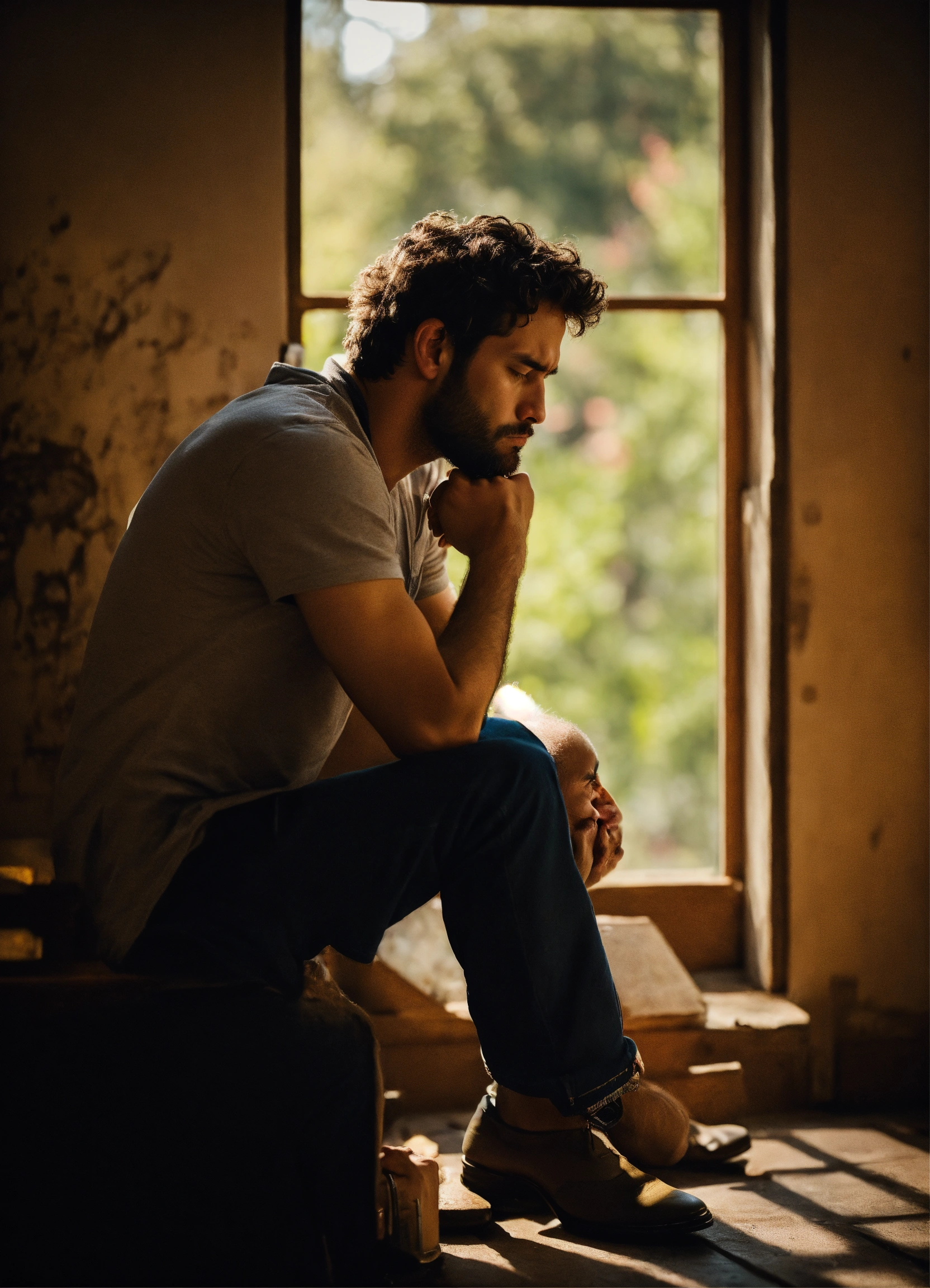 Lexica - Photo of a man deep in thoughts, artistic, contemplating ...