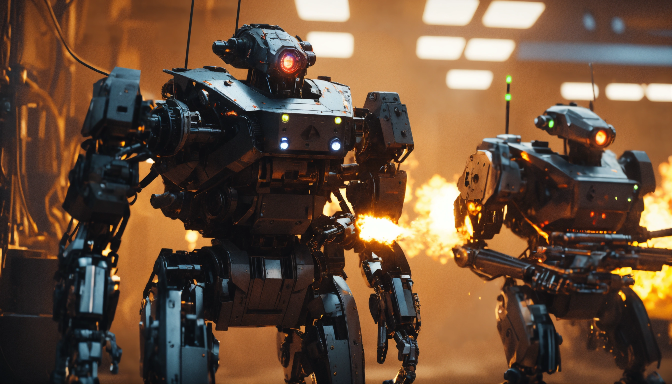 Lexica - War of robots armed with machine guns, cyborg terminators made ...