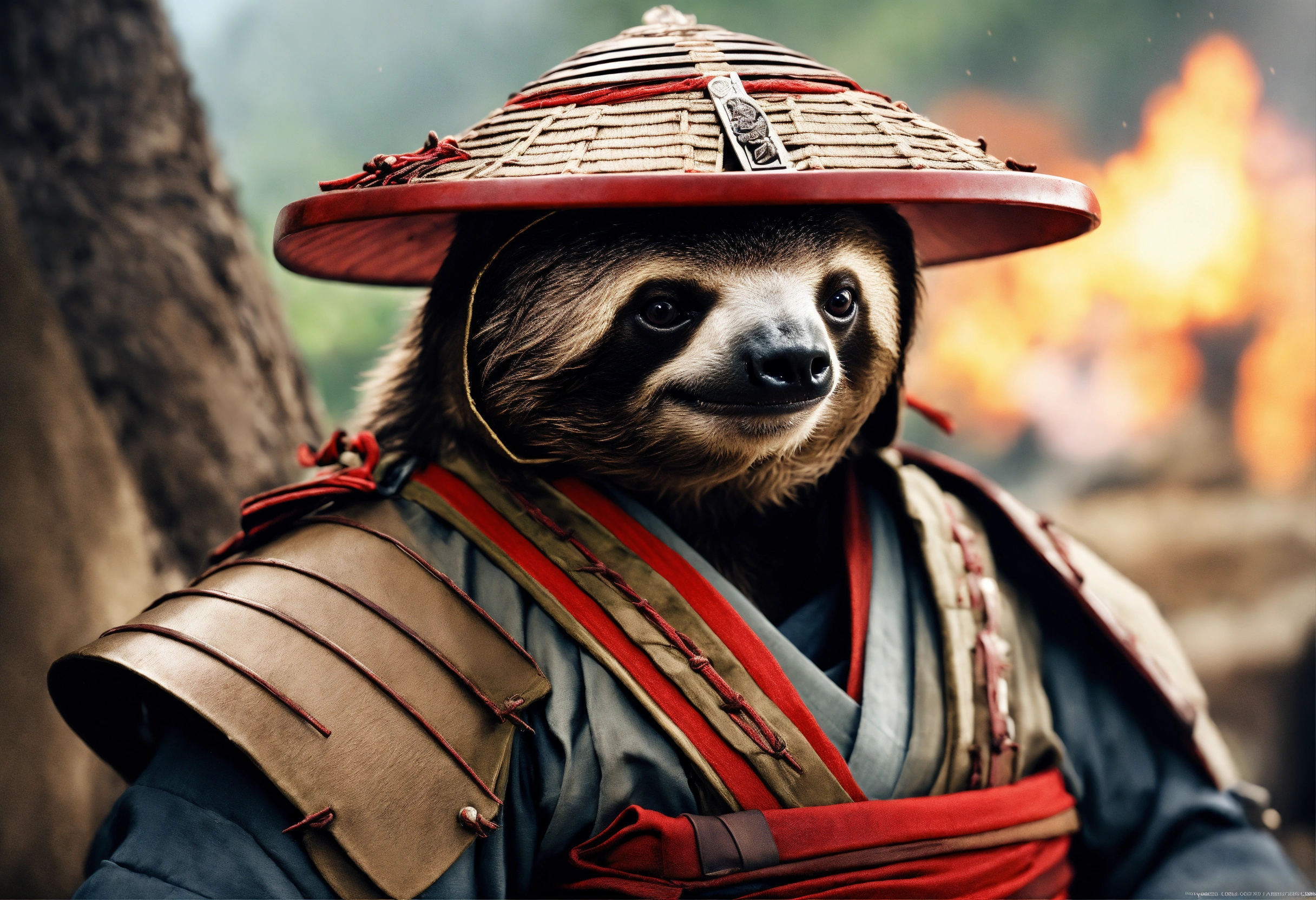 Lexica - Sloth samurai. battlefield. hyper realistic.