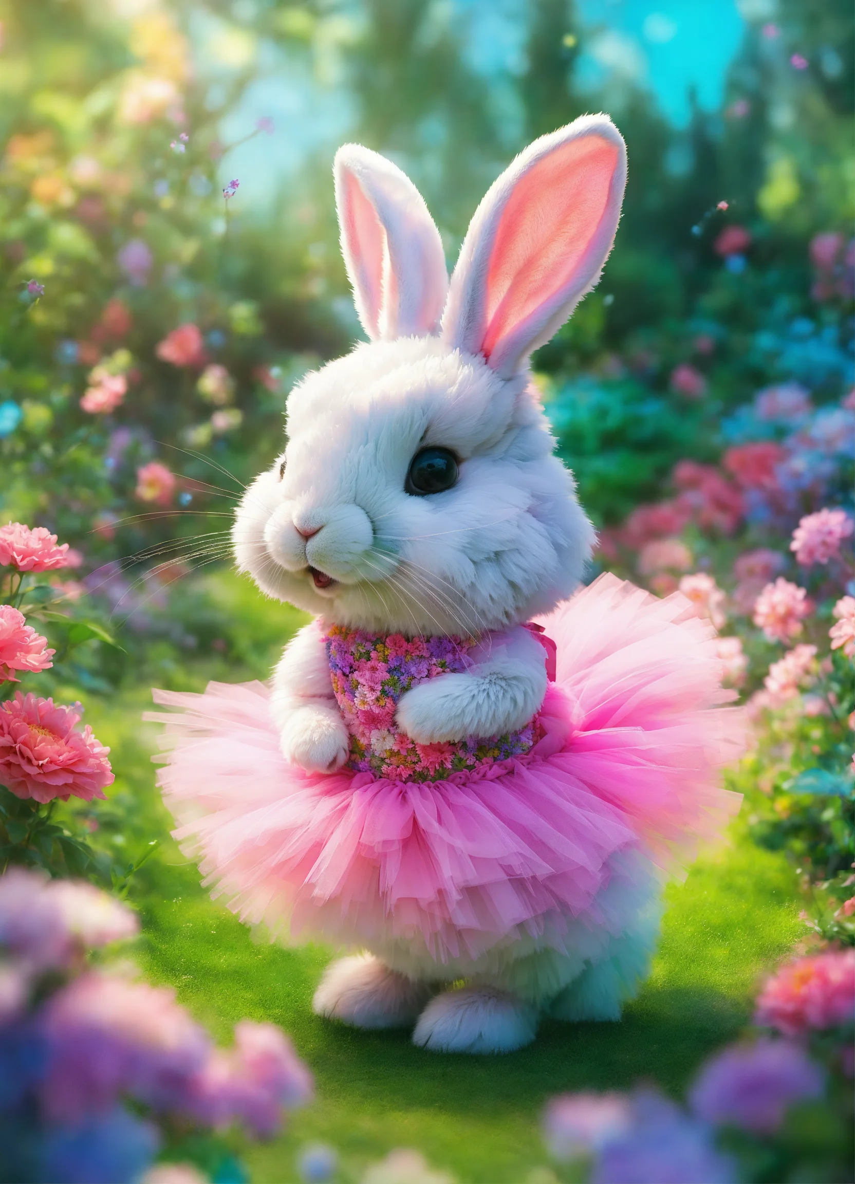 Lexica - A rabbit wearing a tutu