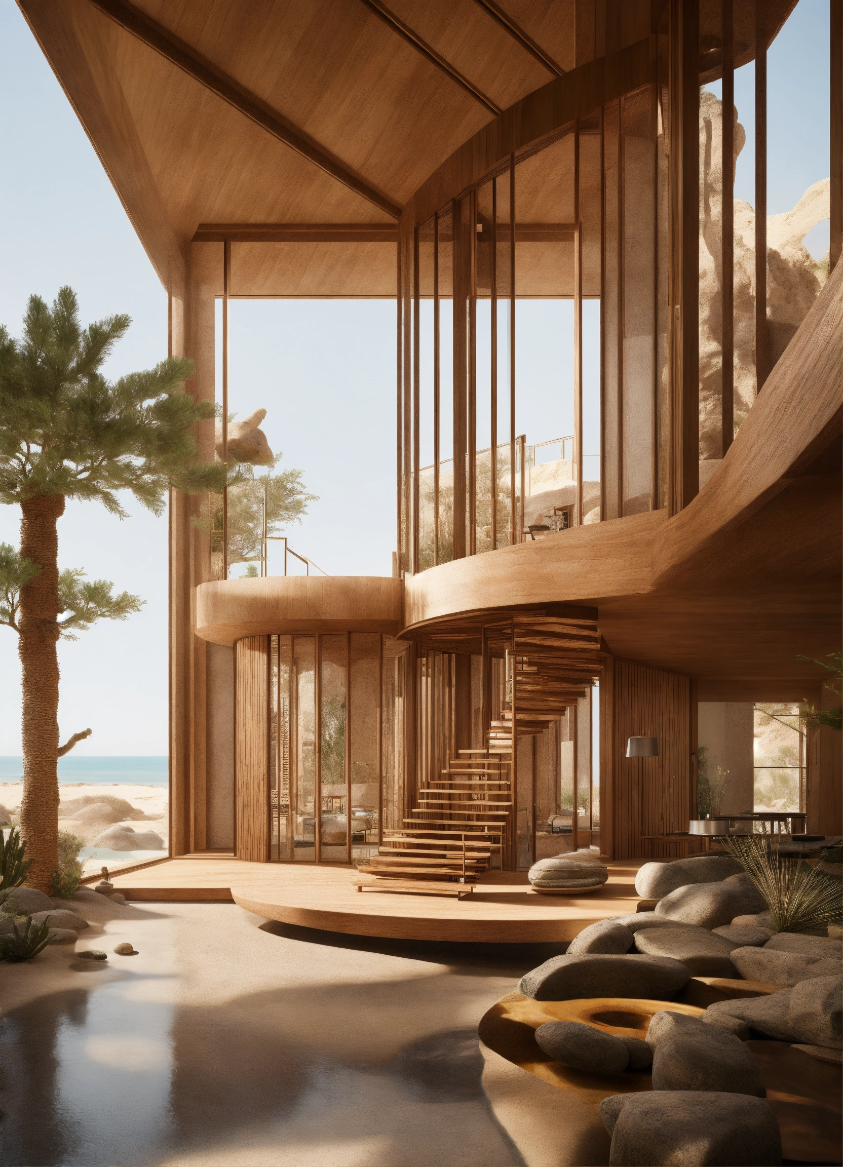 Lexica - An interior view, a futuristic tower hosting town houses ...