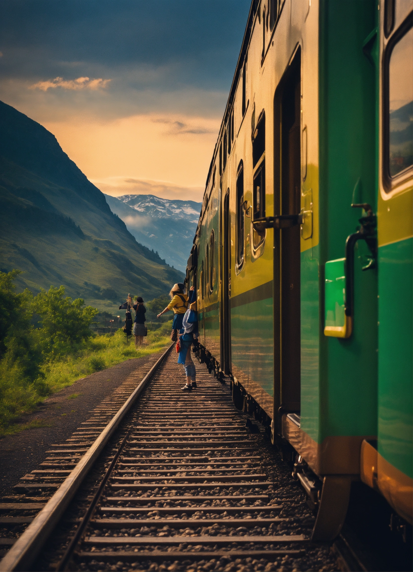 Lexica - Goodbye from a train, endless adventure. person saying goodbye