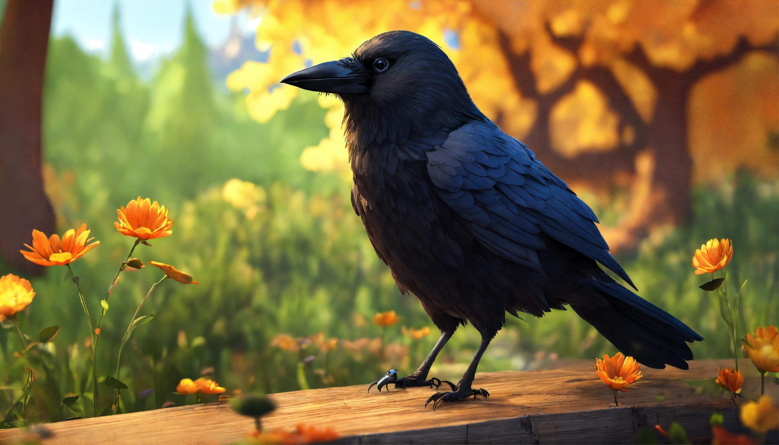 Lexica - Generate an image of a crow was addressing other crows , 3D ...