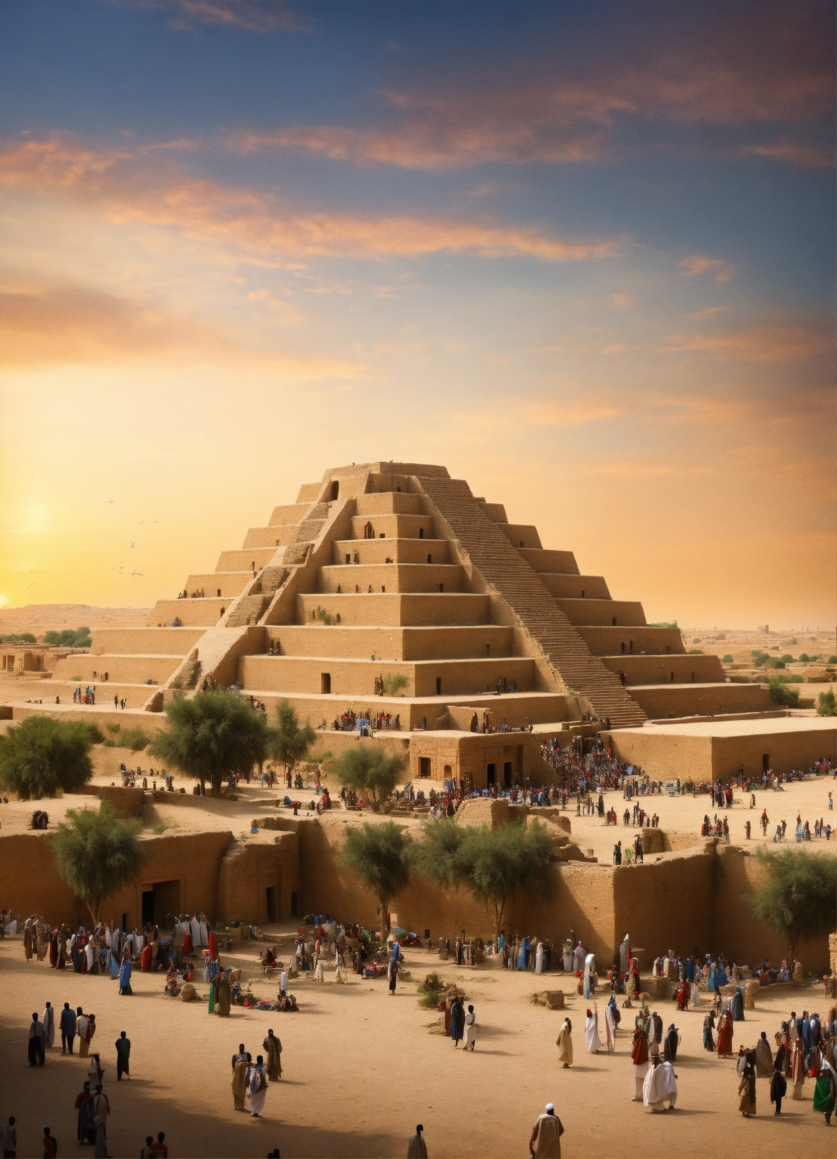 Lexica - Ziggurat of ur, view from far away, entire complex is visible ...