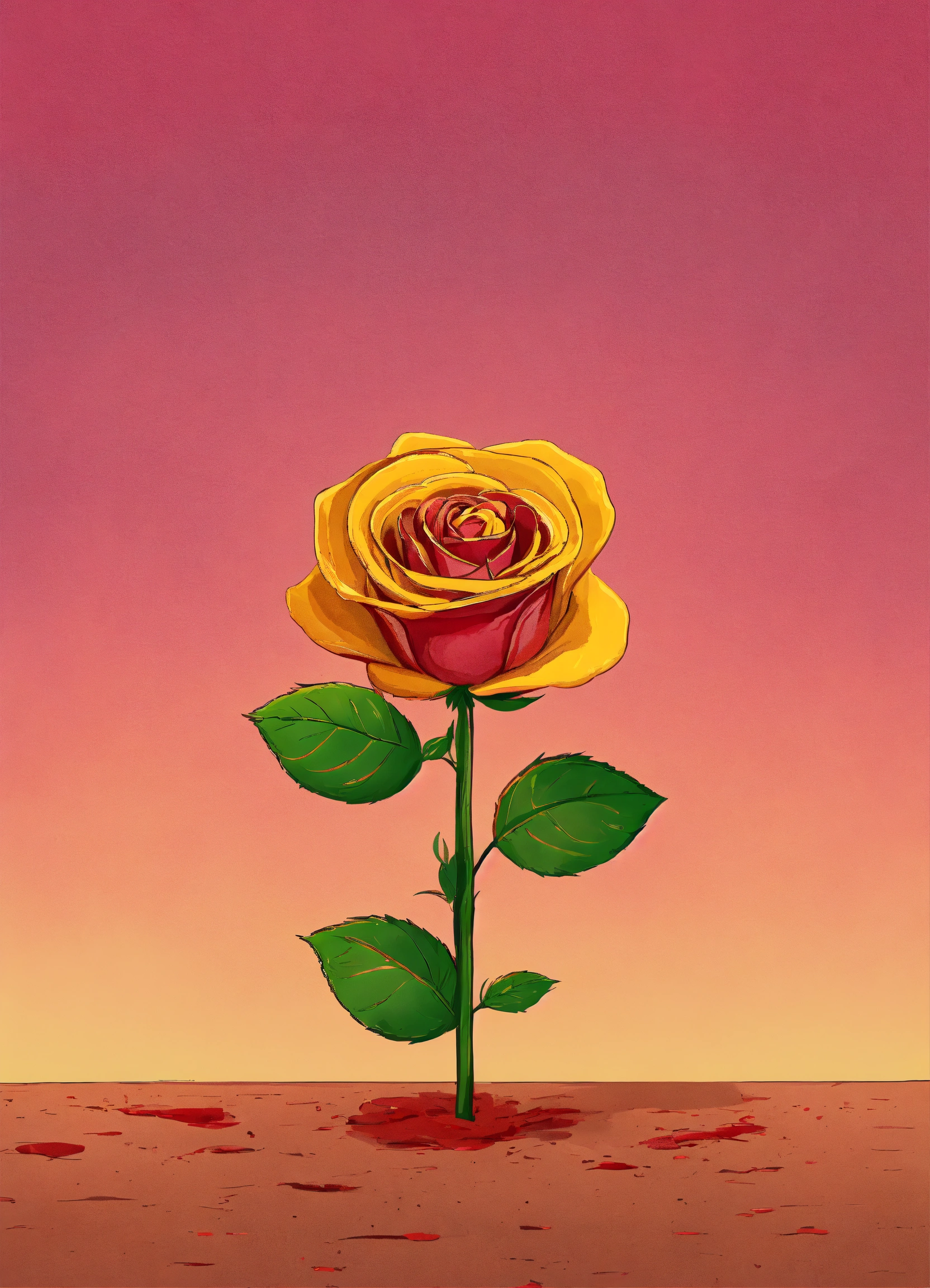 Lexica - A single anthropomorphic rose with a smiley face, two x for ...