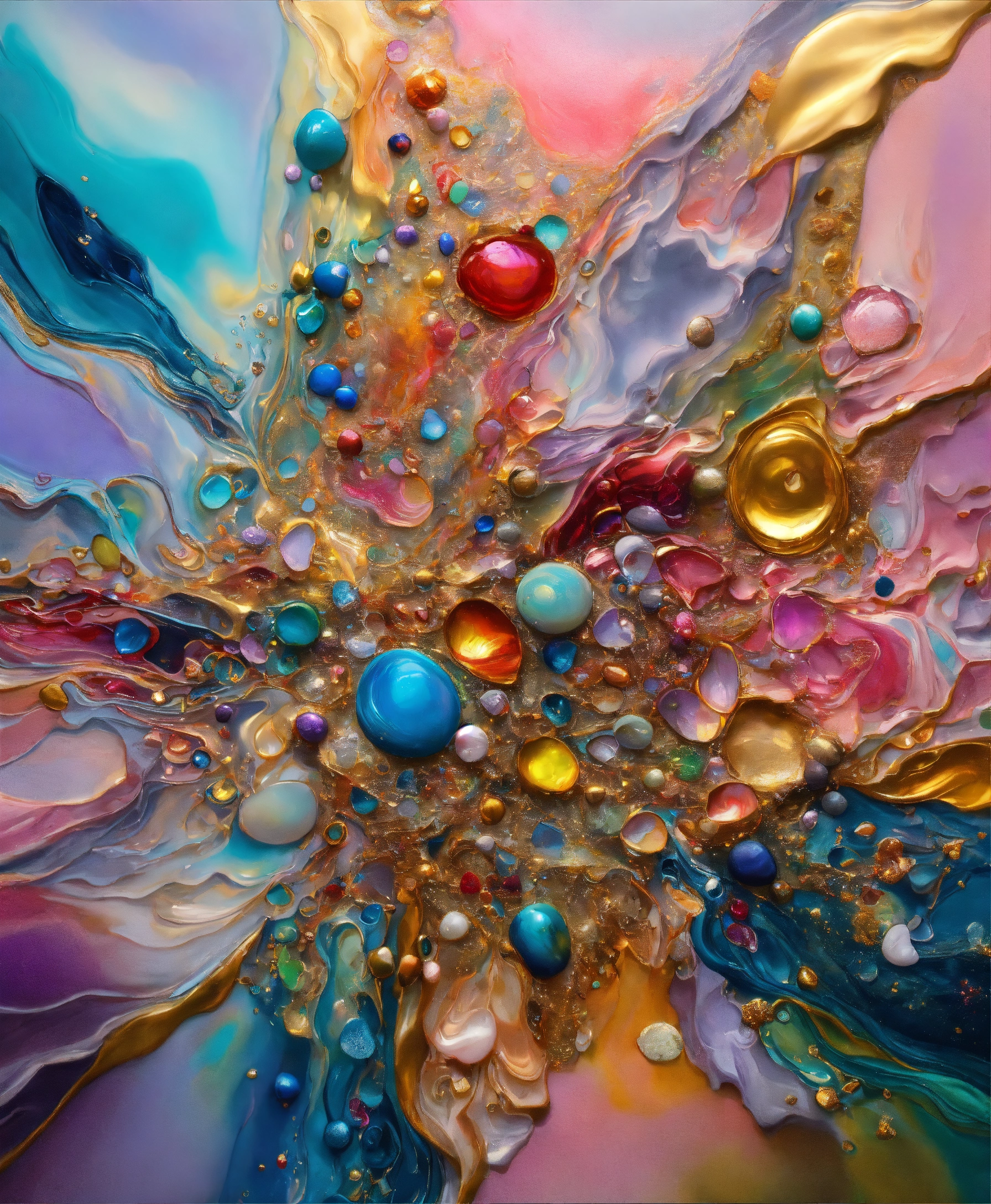 Lexica - Colorful abstract painting oil and water complex complicated ...
