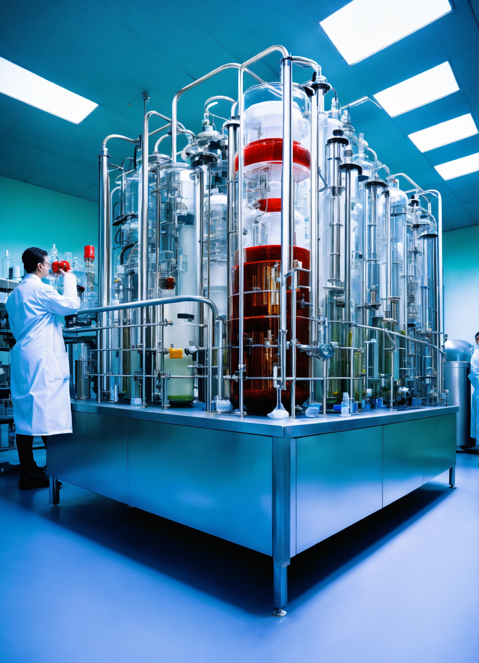 Lexica - Stainless steel vessel sirred tank bioreactor with many tubes ...