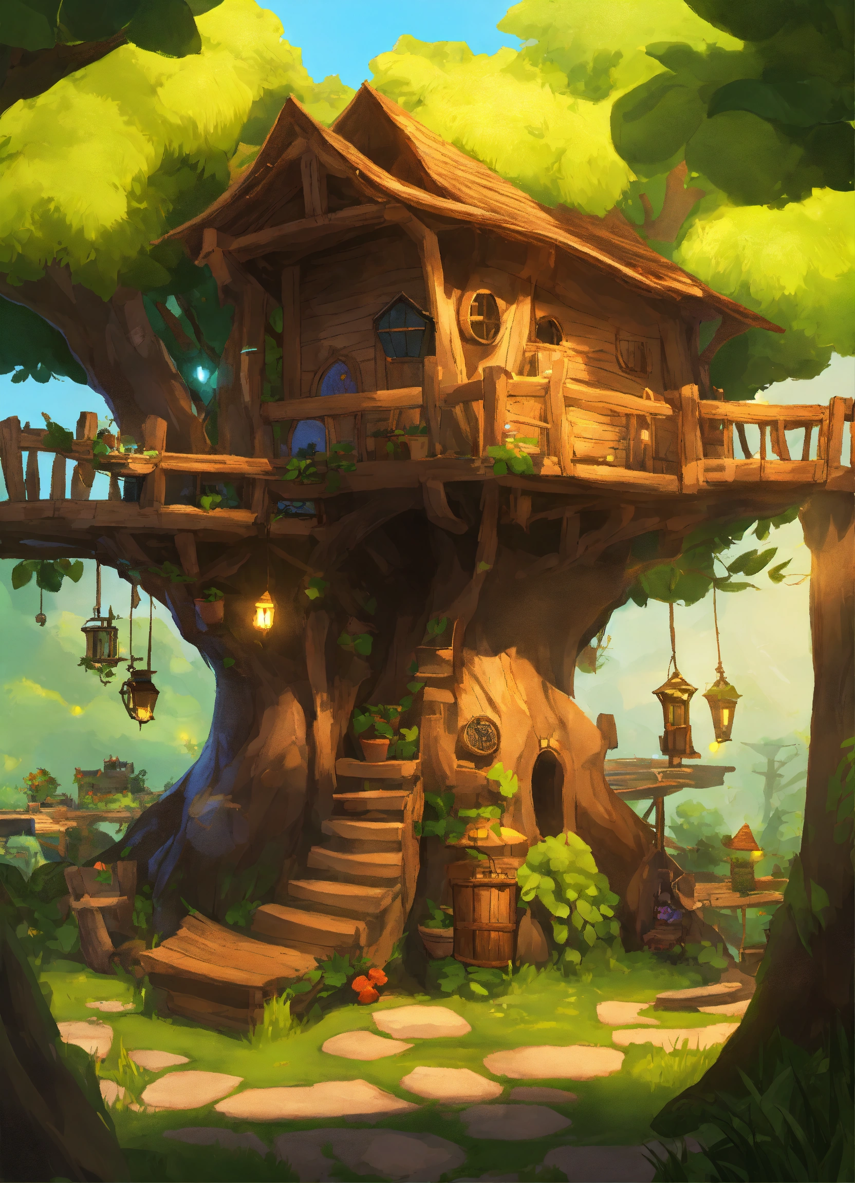Lexica - MMO game with online players. treehouse