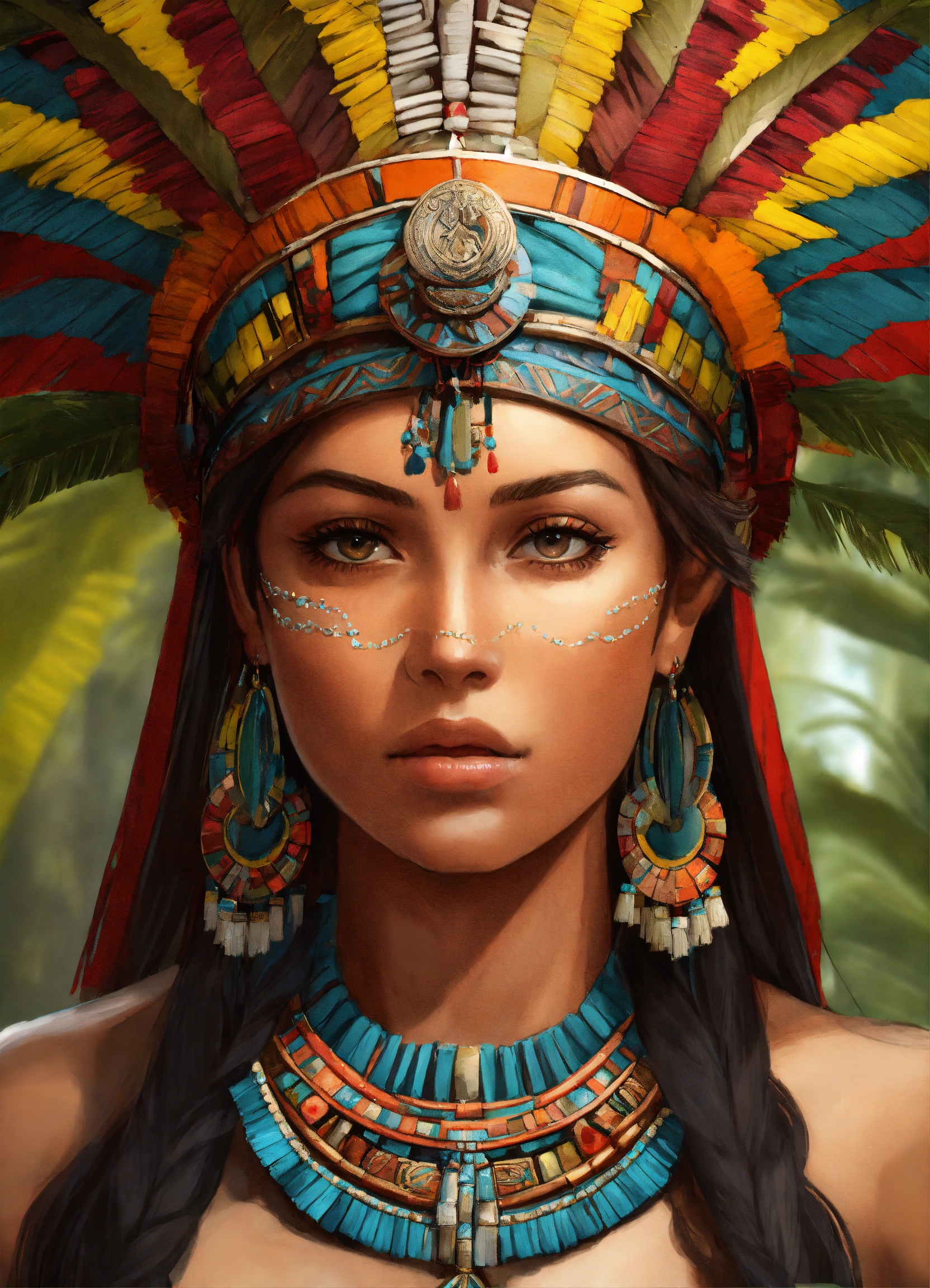 Lexica - Aztec princess,realistic,portrait, high detail,high resolution