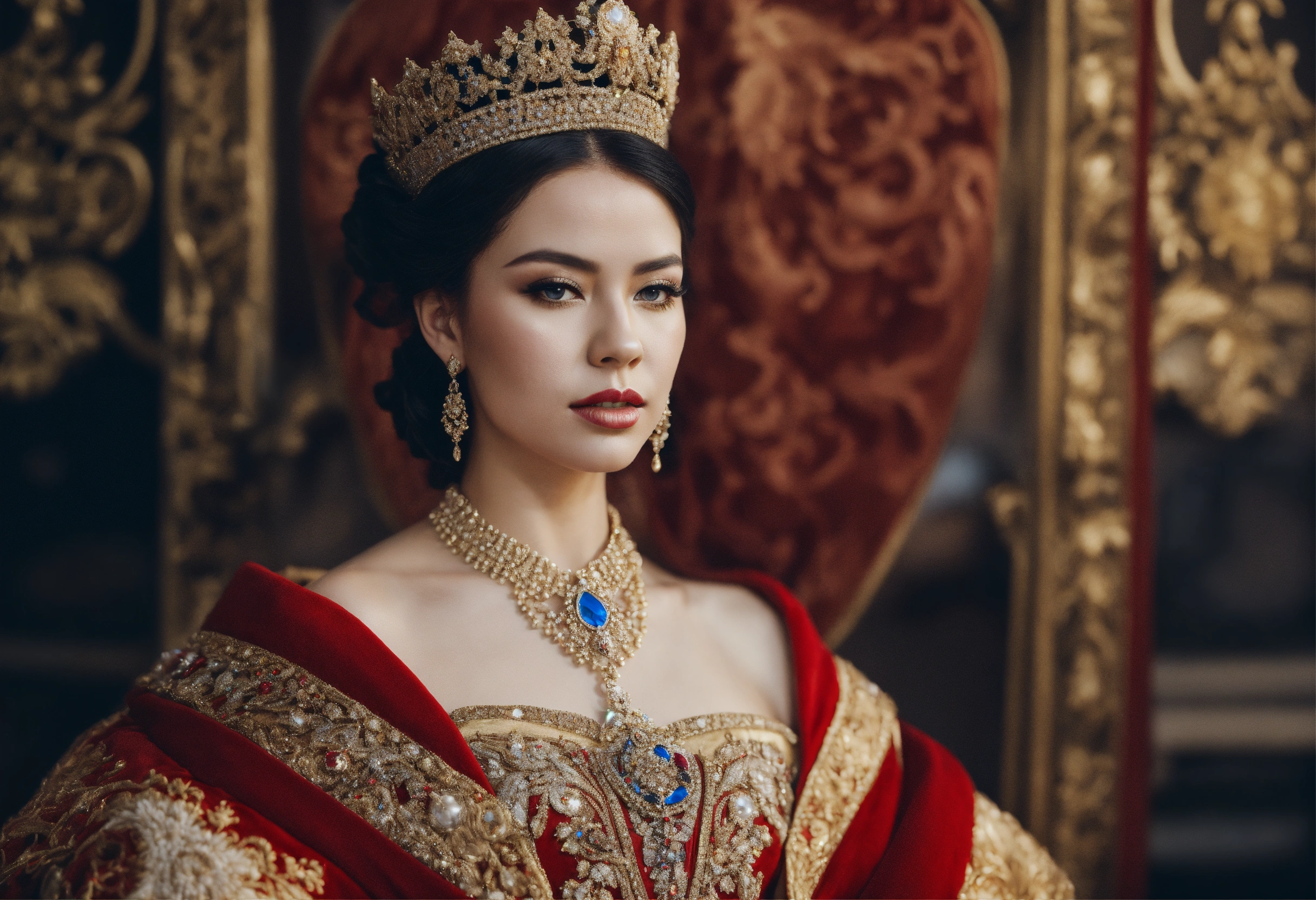 Lexica - Take photos of different queens in reference style,White skin ...