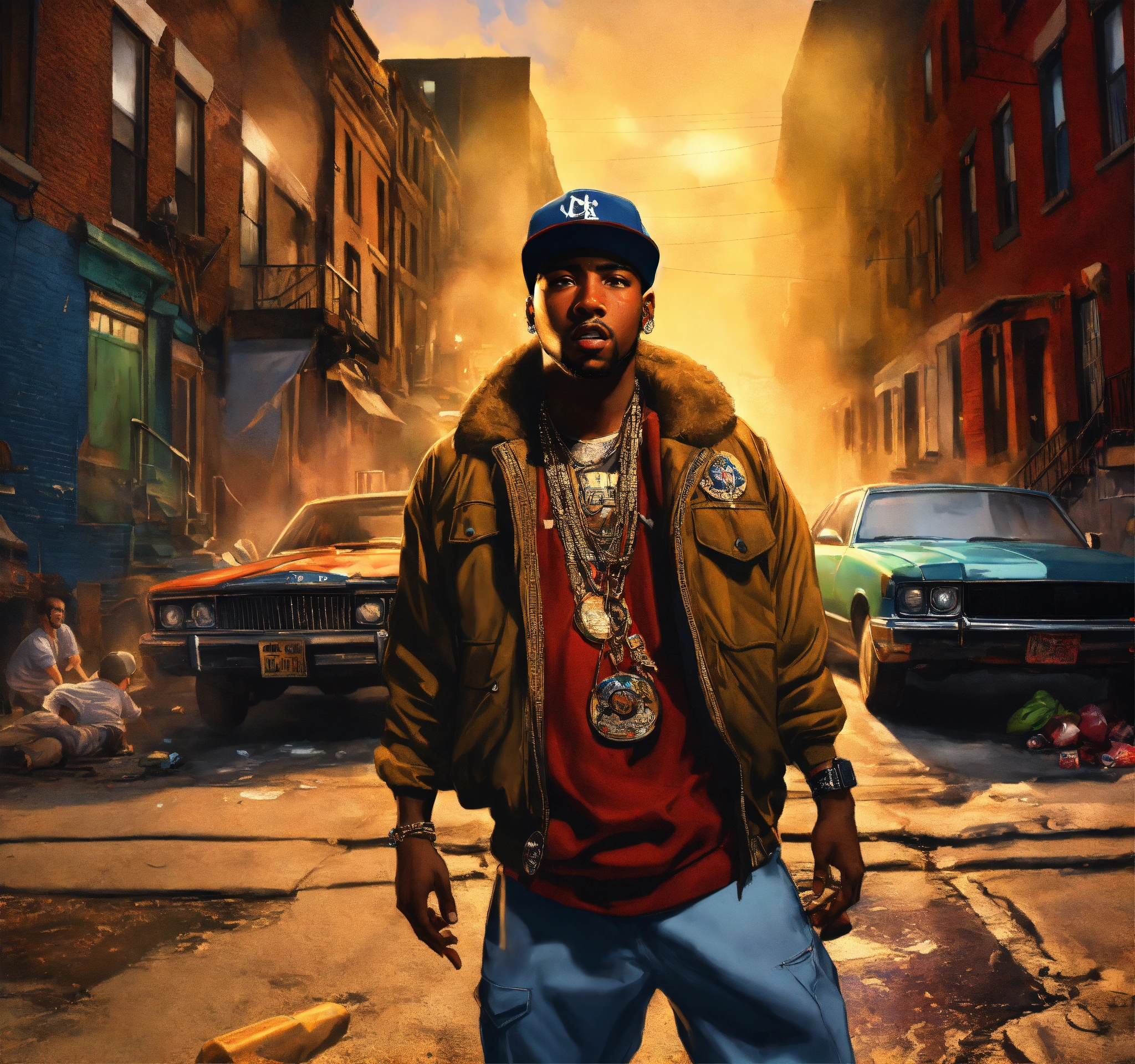 Lexica - Pop art, hyperrealist portrait of rapper 