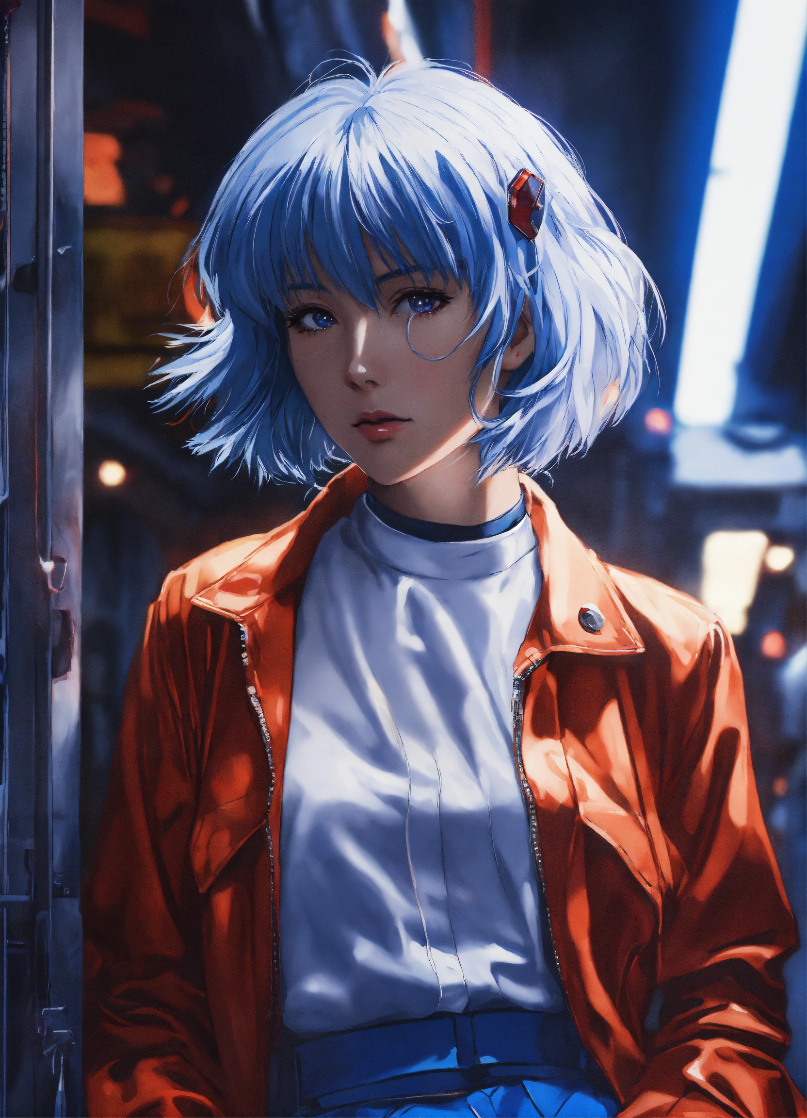 Lexica - Portrait of Rei Ayanami from Neon Genesis Evangelion, detailed