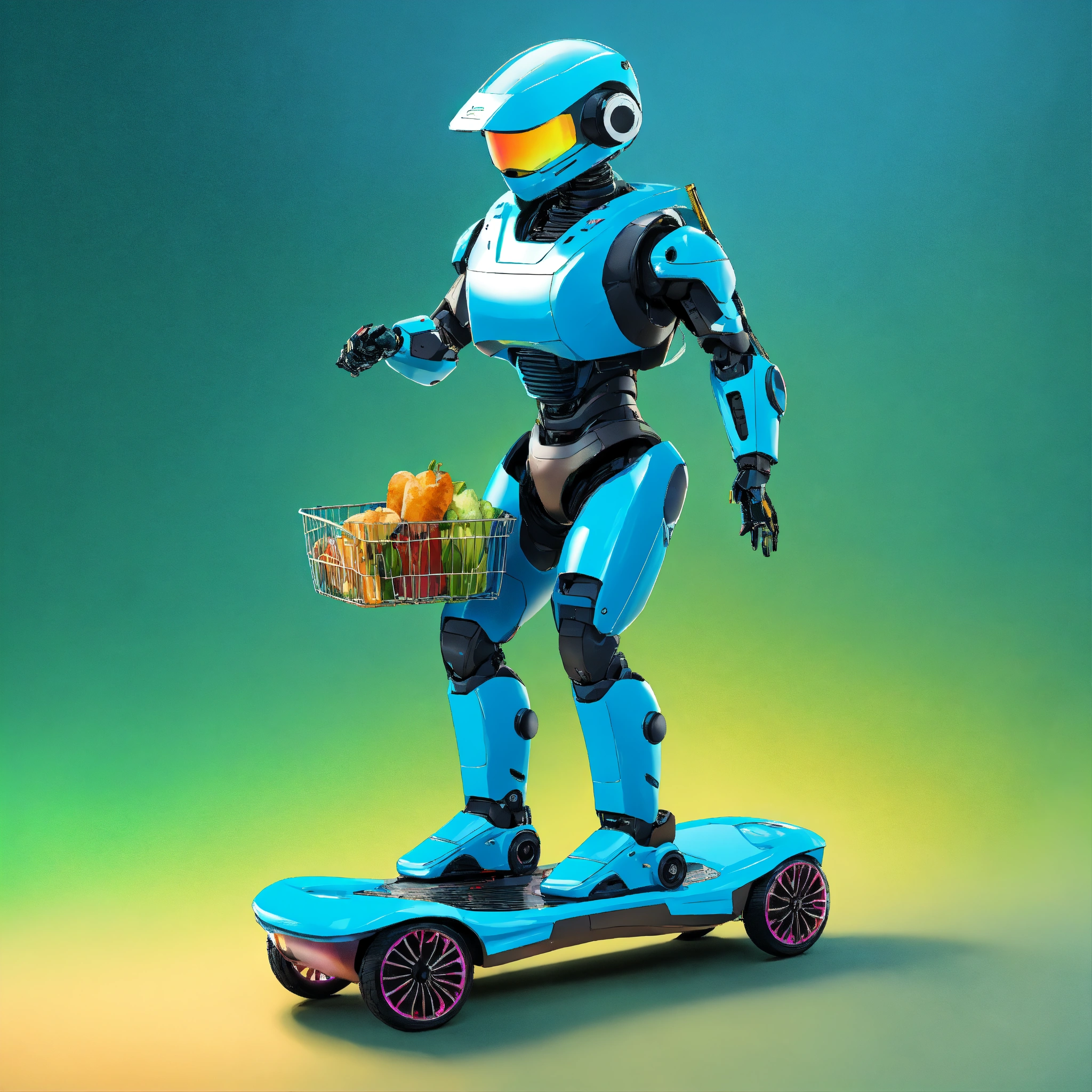 Lexica - A passionate male robot riding on Hoverboard, realistic man ...