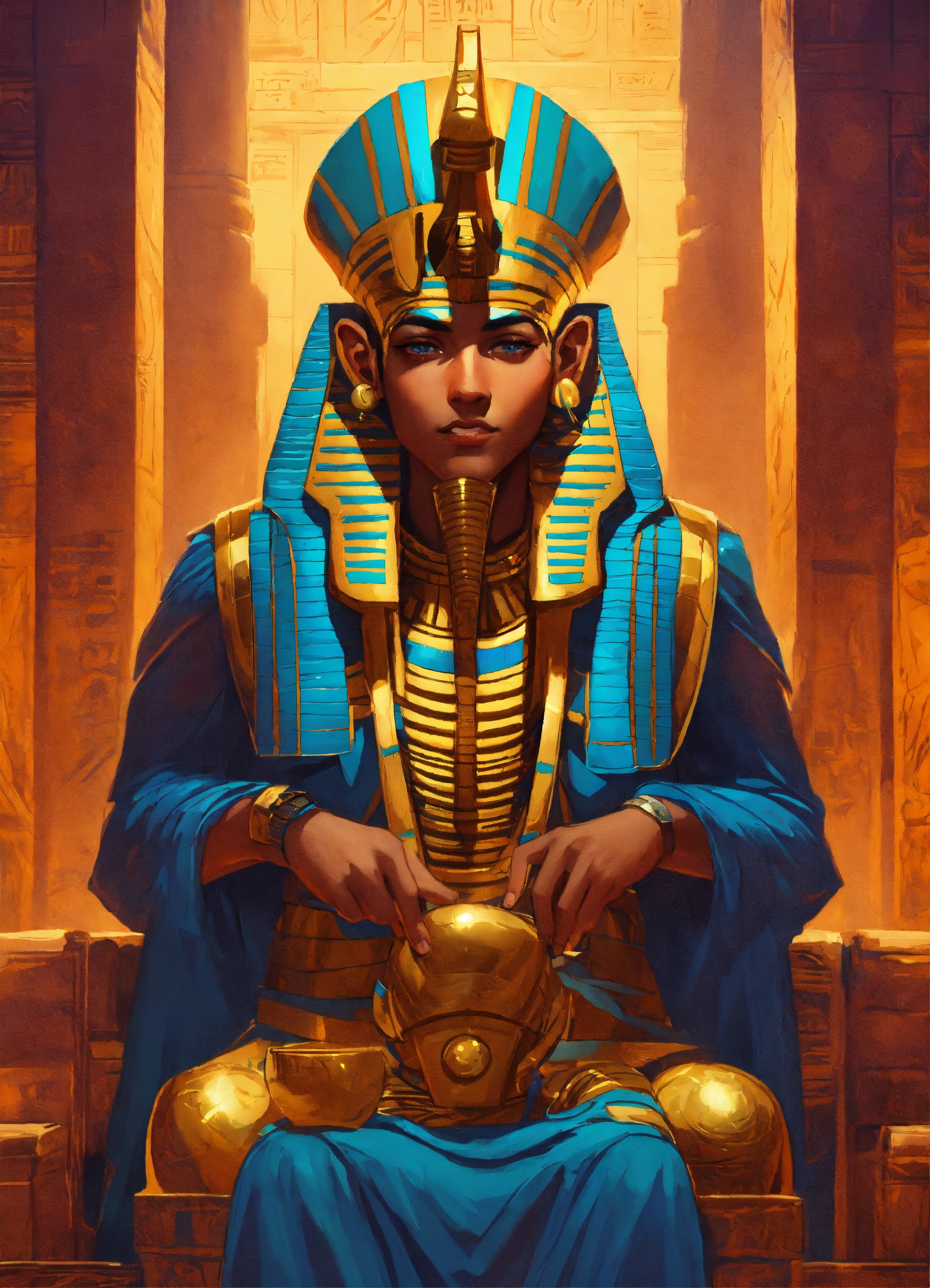 Lexica - Egyptian god Seth, cartoon oil paint, 2D illustration style ...