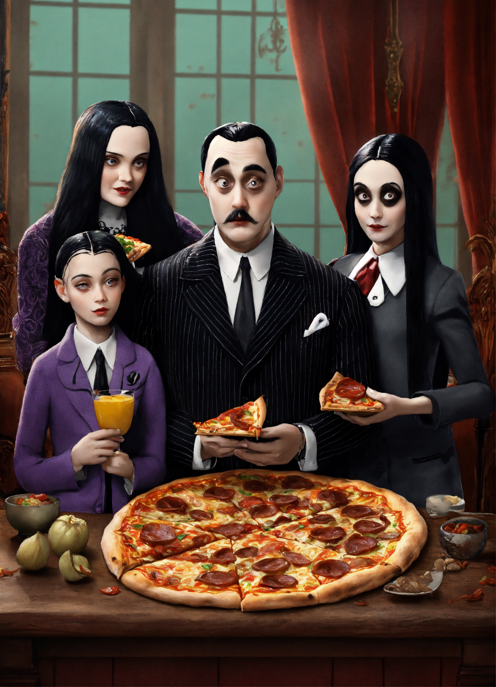 Piatto Diametro 31 Cm EGAN The Addams Family Piatto Pizza In Porcellana