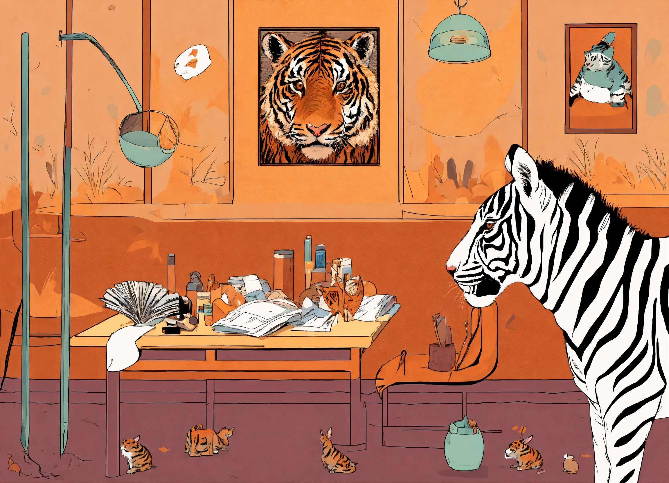Lexica - In the hands of a rabbit with a tiger color metaphorical cards ...