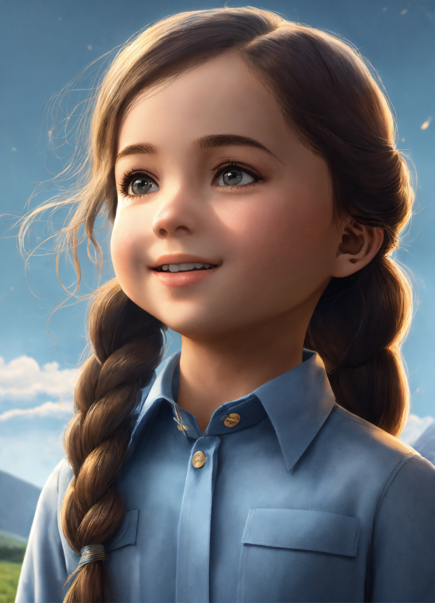 lexica-a-cute-smiling-five-year-old-girl-with-a-light-blue-button