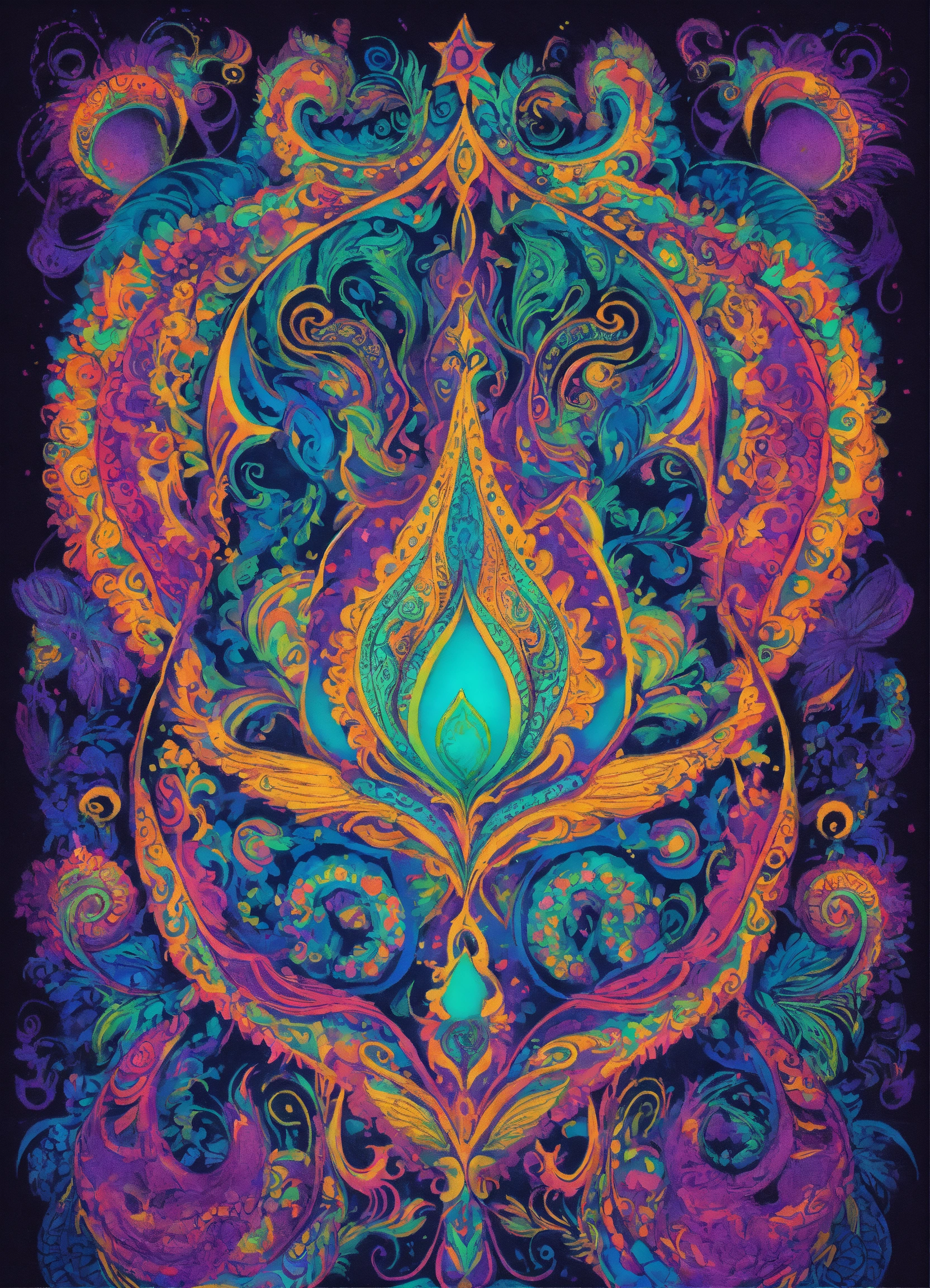 Lexica - Tattoo style INK DRAWING MYSTICAL and magical paisley pattern ...