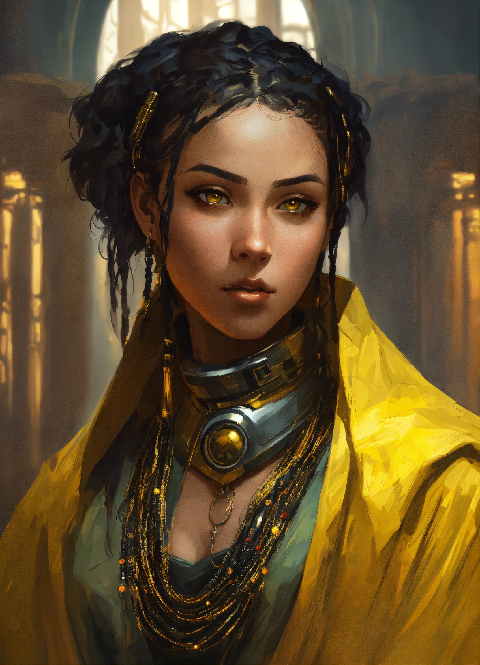 Lexica - Portrait of a young woman, ultra detailed piercing yellow eyes ...