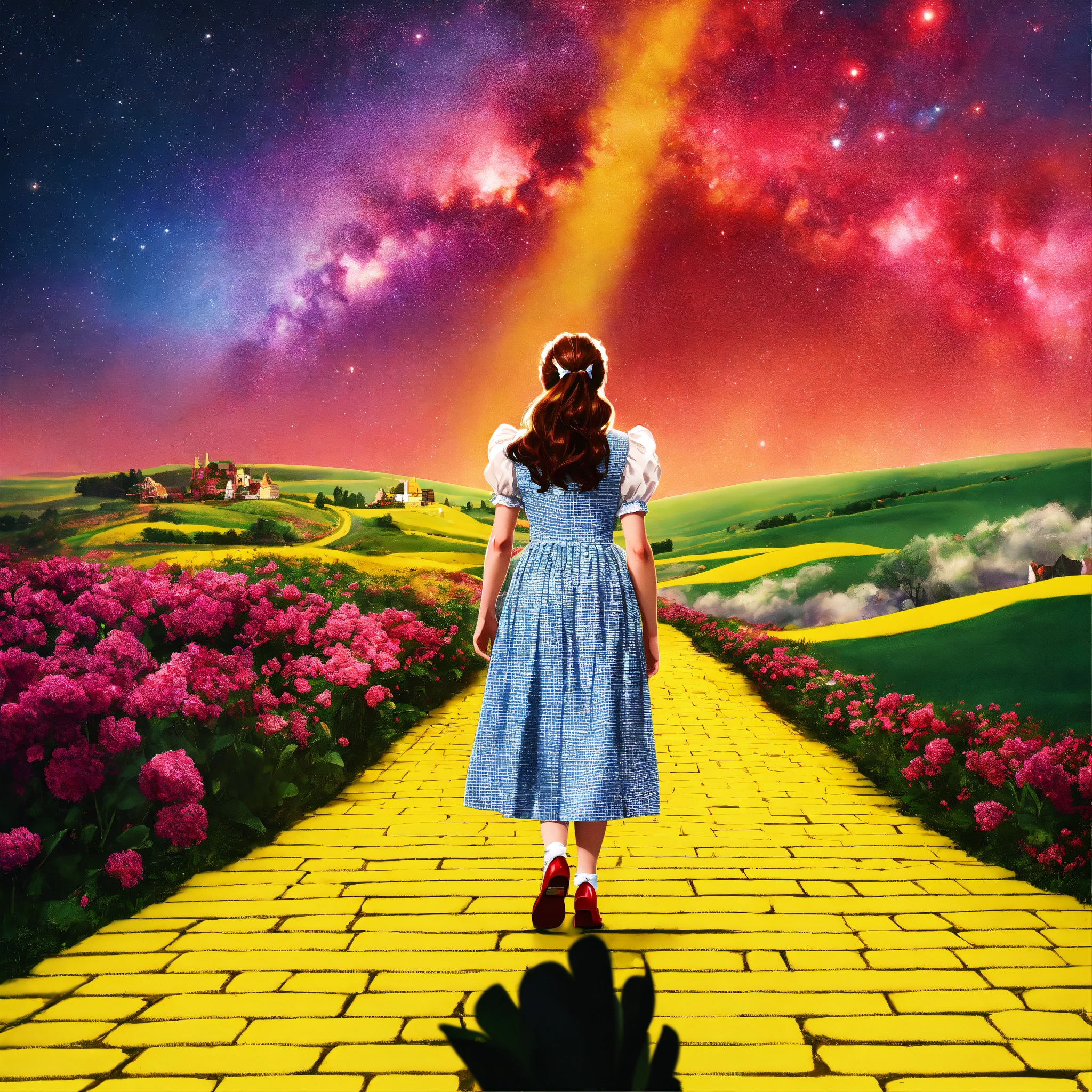 Lexica - A realistic photograph of Dorothy in The wizard of Oz wearing ...