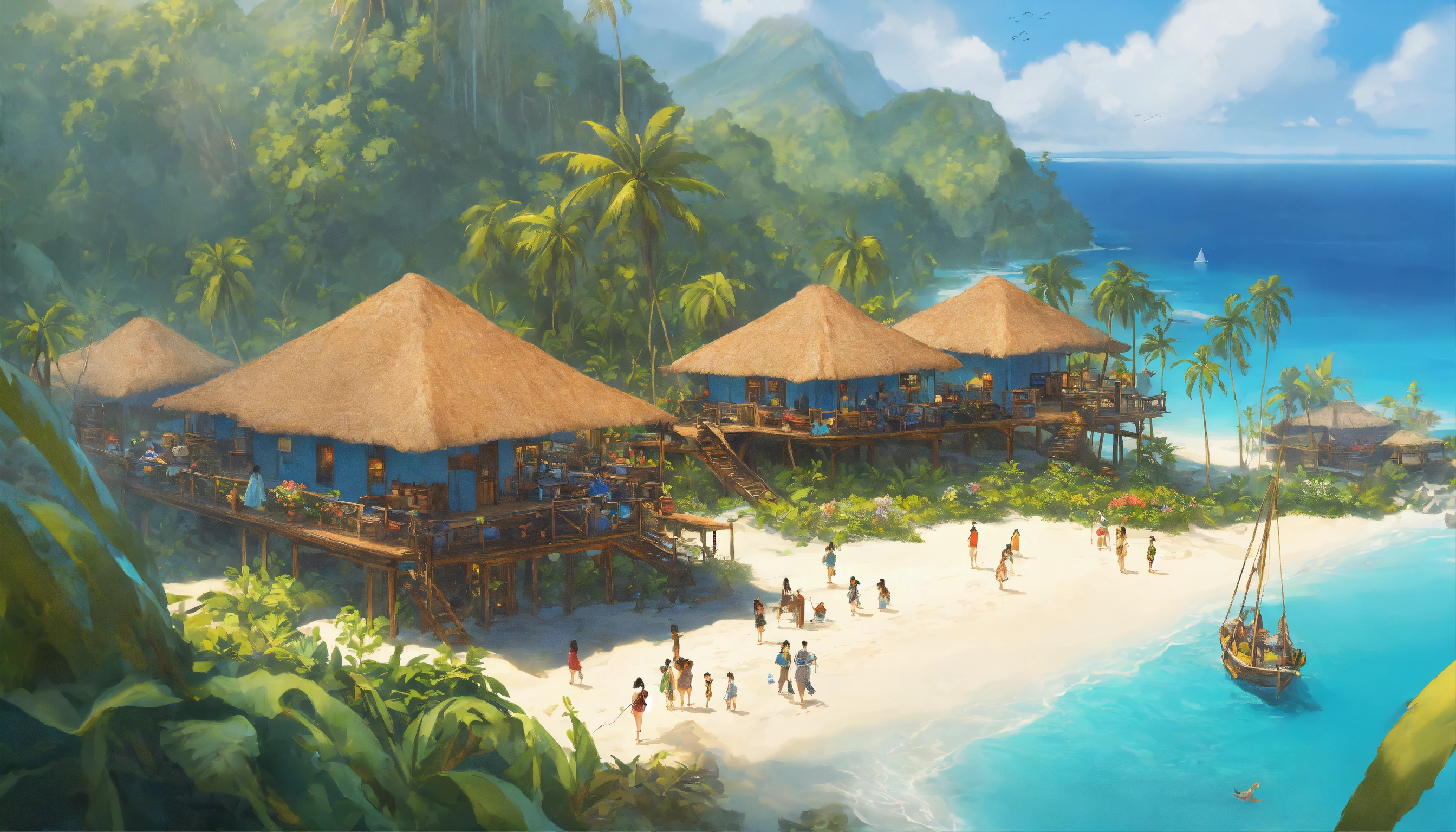 Lexica - Concept art of tropical village, Polynesian, fantasy, moana ...