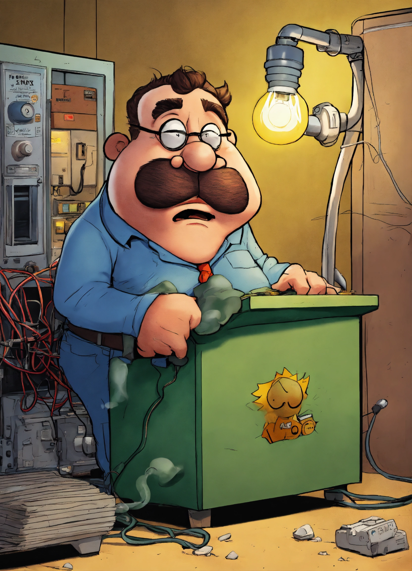 Lexica - A caricatured cartoon character shedding loads of unplanned ...