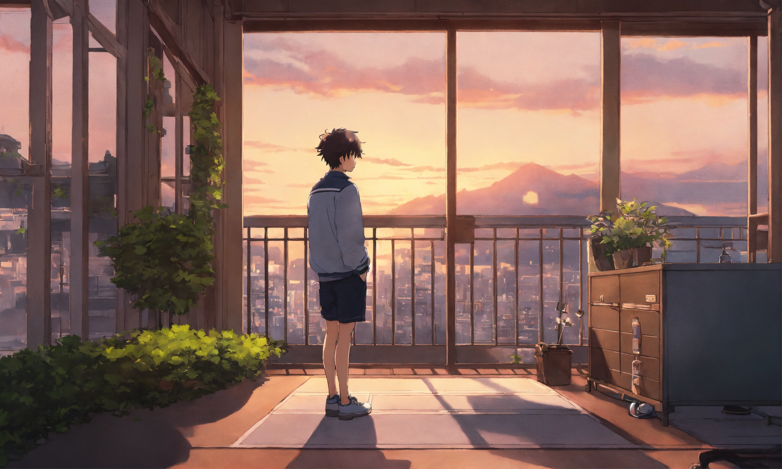 Lexica - Lofi boy anime scenery, studio Kyoto Animation style, cute ...