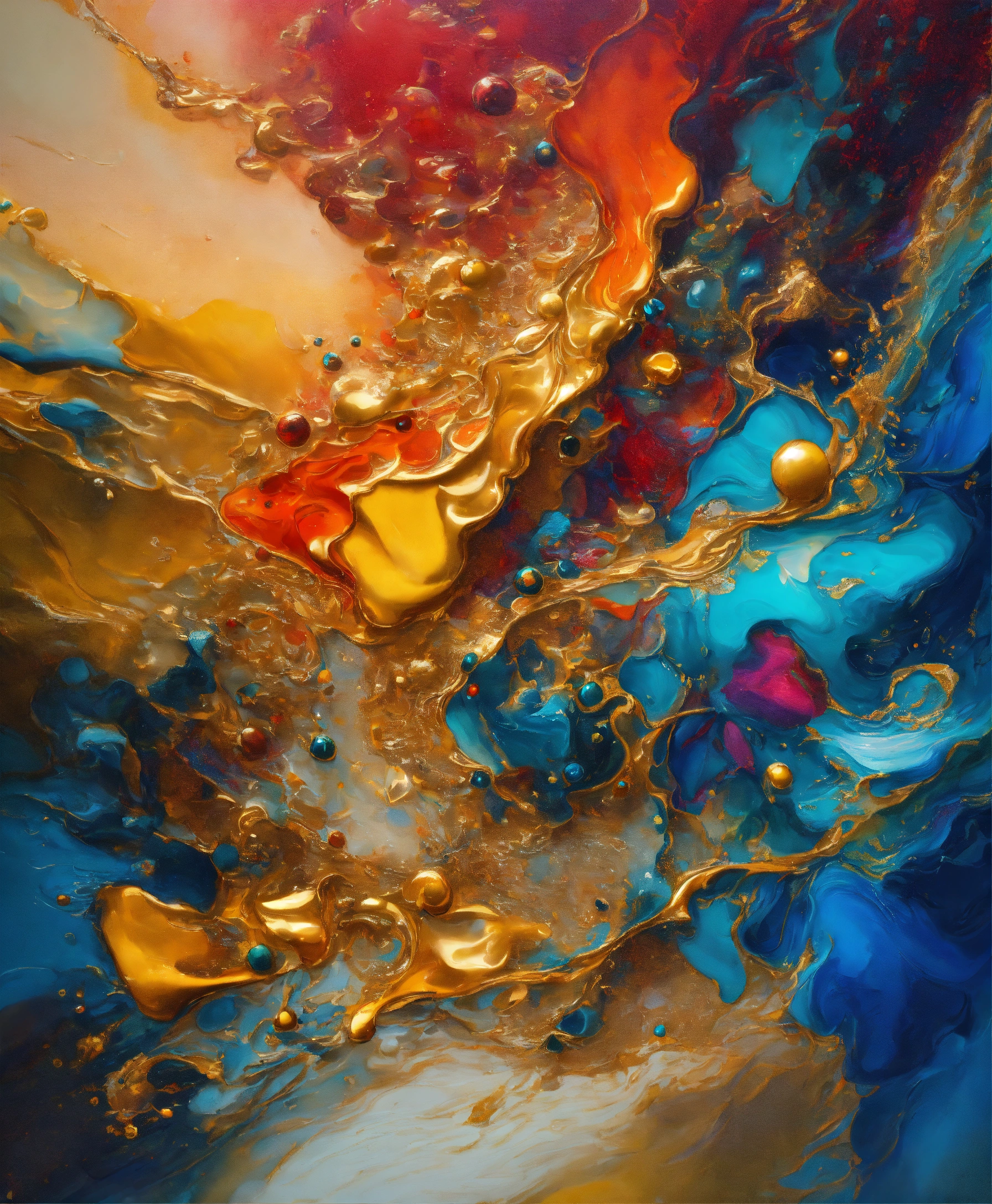 Lexica - Colorful abstract painting oil and water complex complicated ...