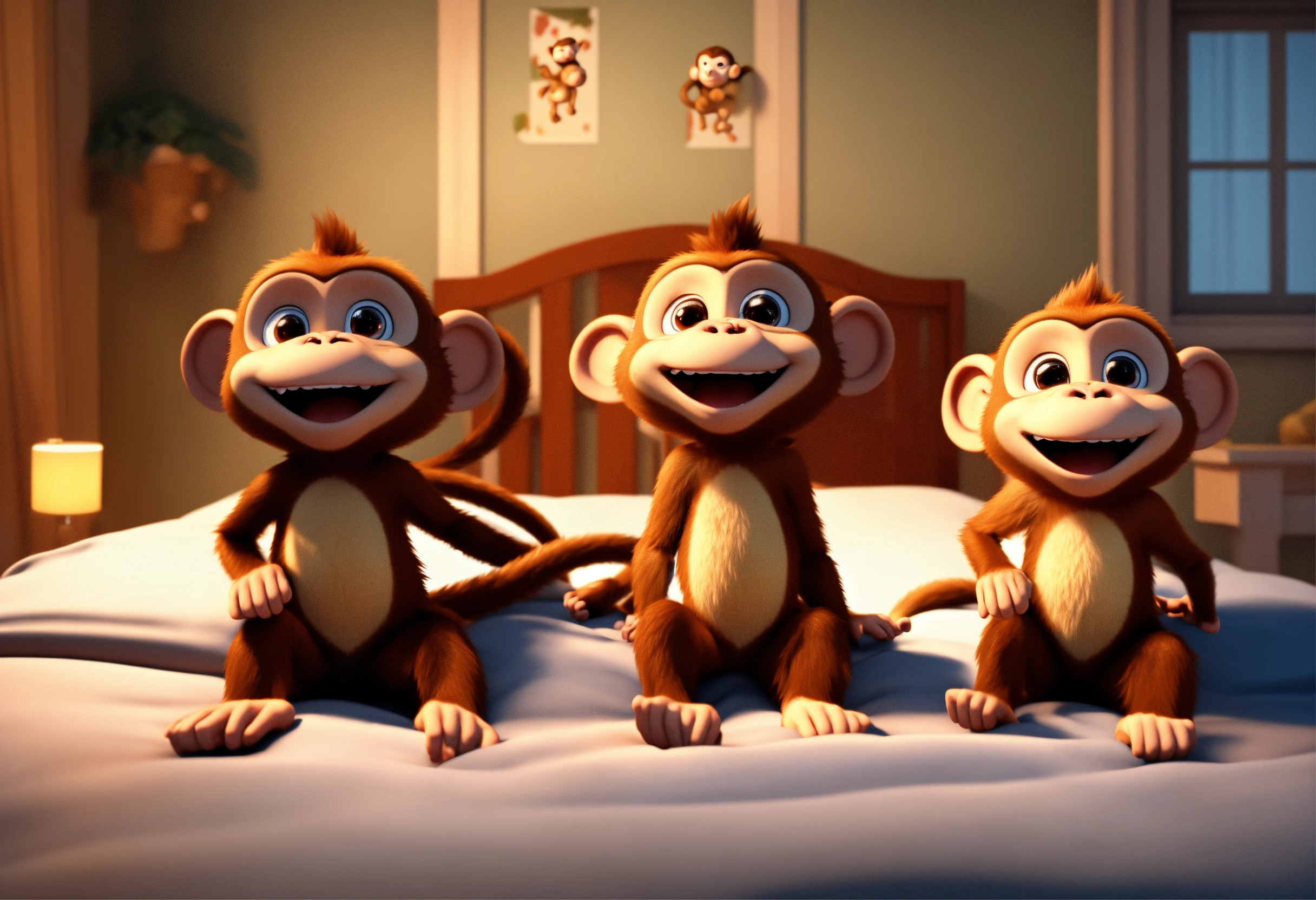 Lexica - Four little monkeys jumping in the bed, and one monkey is fell ...