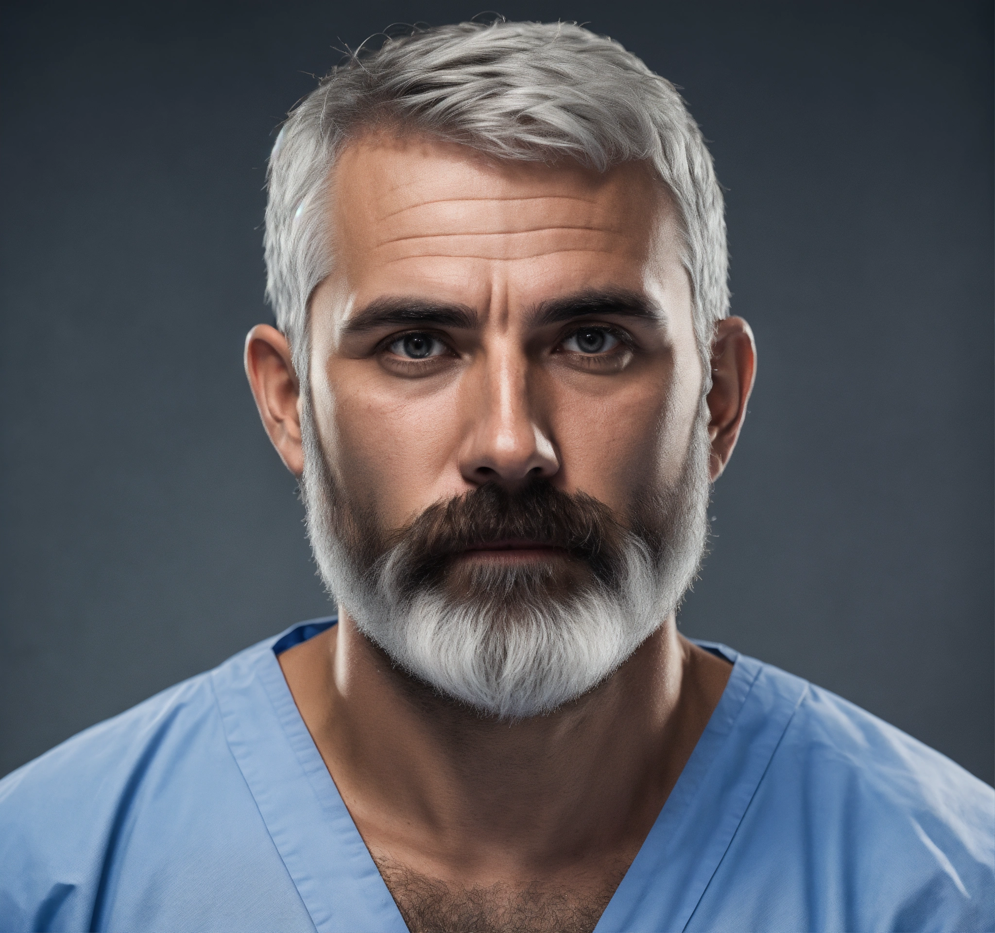Lexica - Hospital paramedic man with little gray hair, and thin beard ...