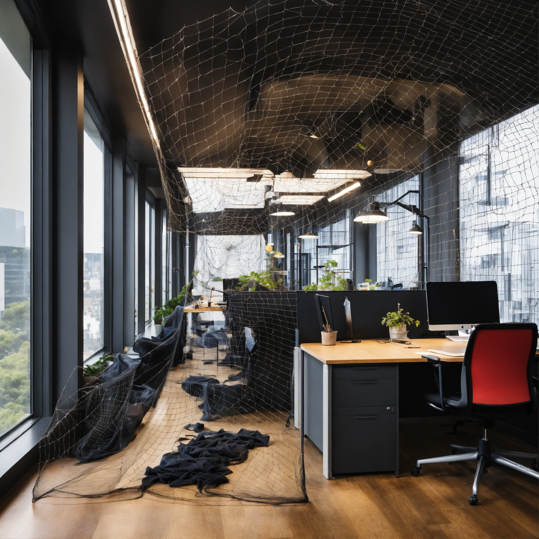 Lexica - Spiders net in an office environment