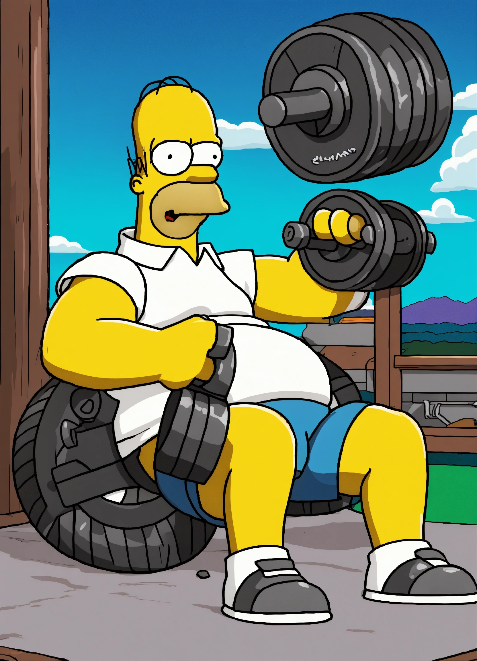 Lexica - Homer Simpson getting muscles.
