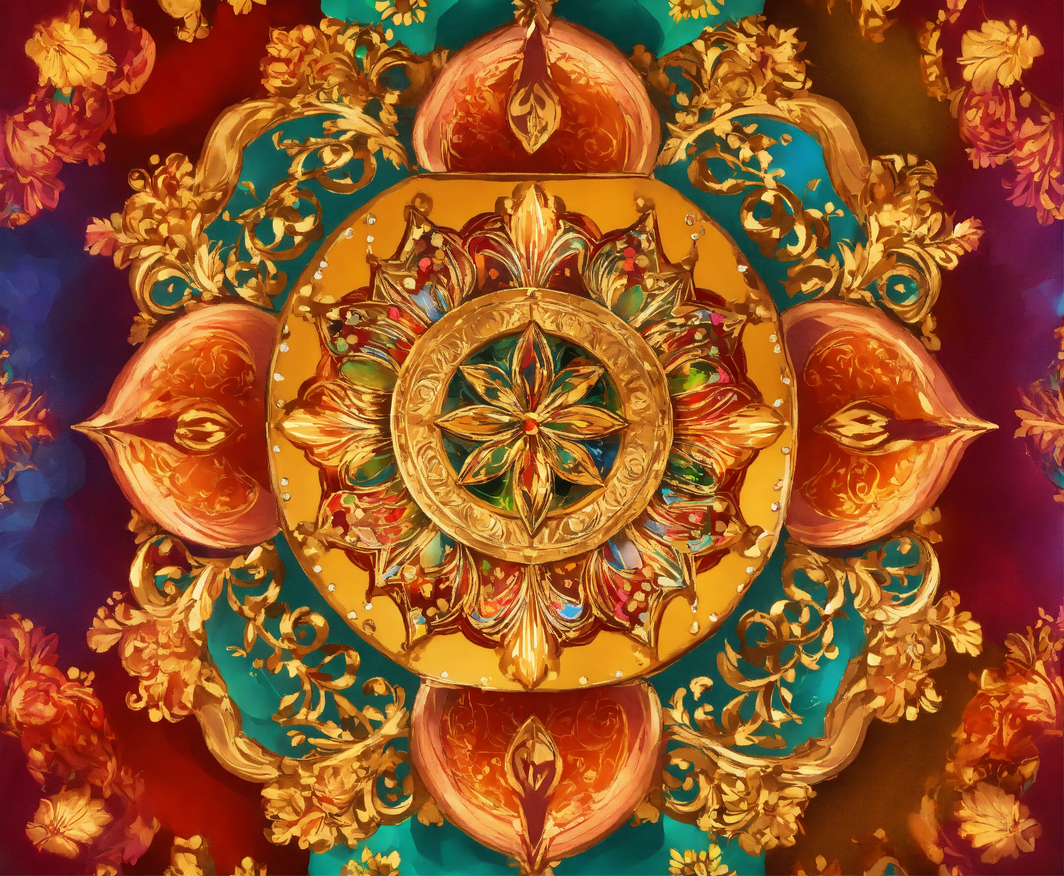 Lexica - Ornate religious backdrop and a colorful bright beautiful ...