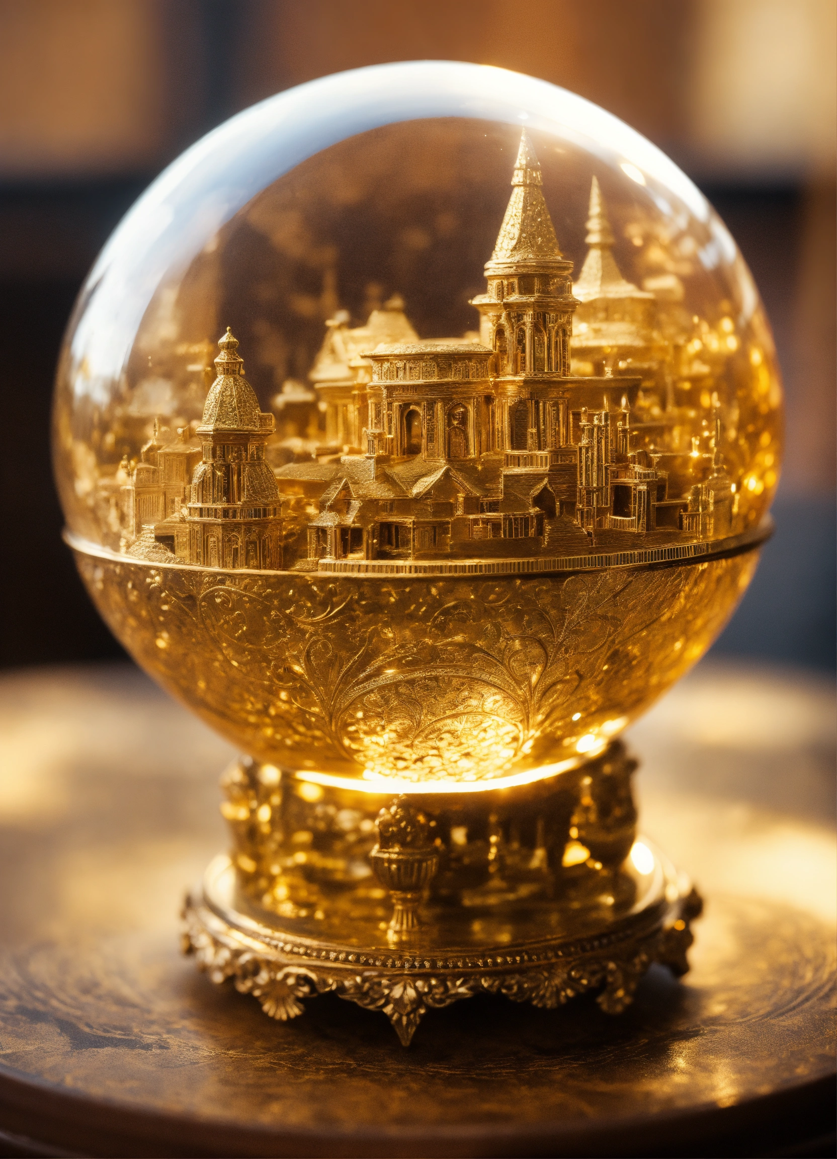 Lexica - Crystal ball covered in embossed gold, 5k, Source