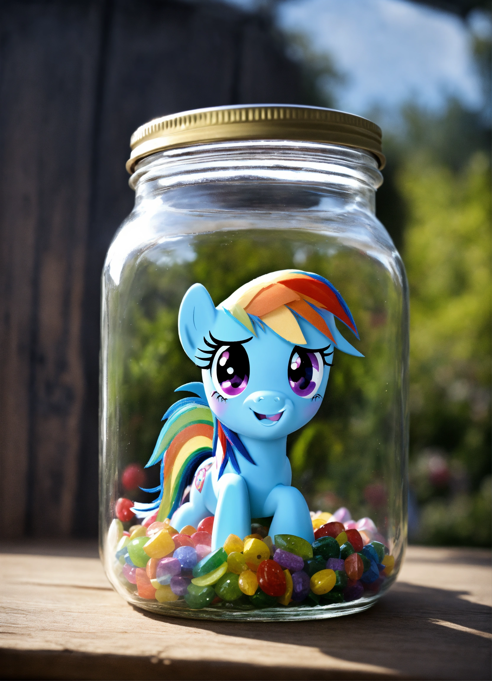 Lexica - Rainbow dash in a jar