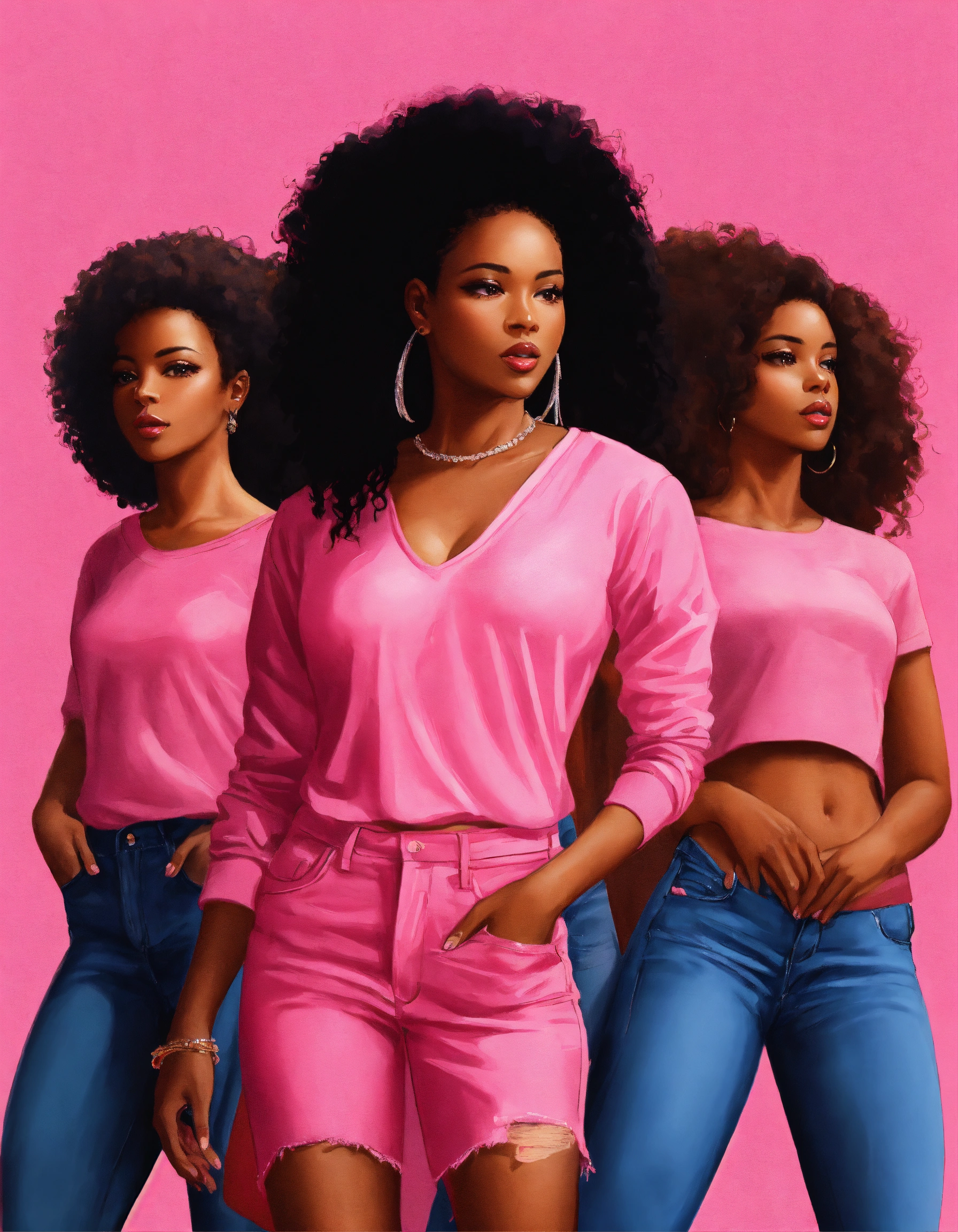 Lexica - Black woman with a diverse group of ladies, dressed in the ...