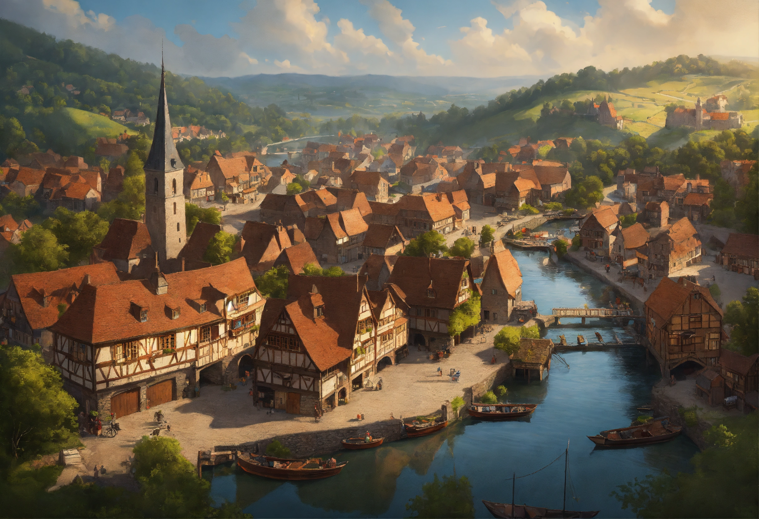 Lexica - Highly realistic, photography, Bird's eye view of a medieval ...