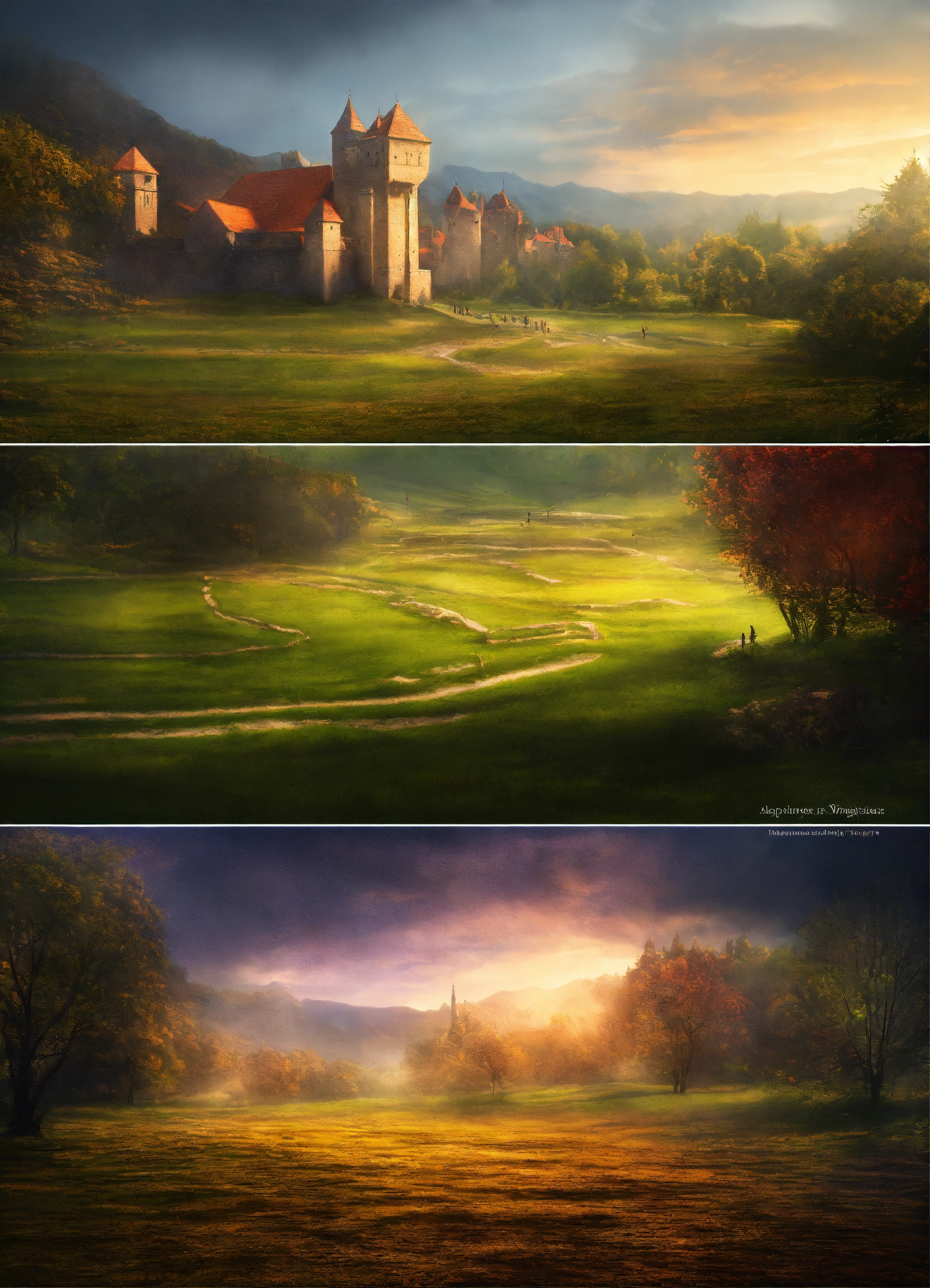 Lexica - Create a design Medieval background with fantasy lighting ...
