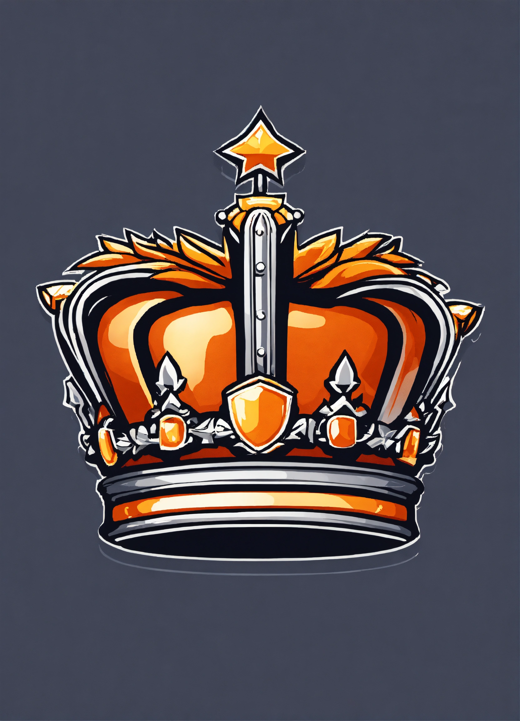 Lexica - King's crown icon, game icon, orange color accent