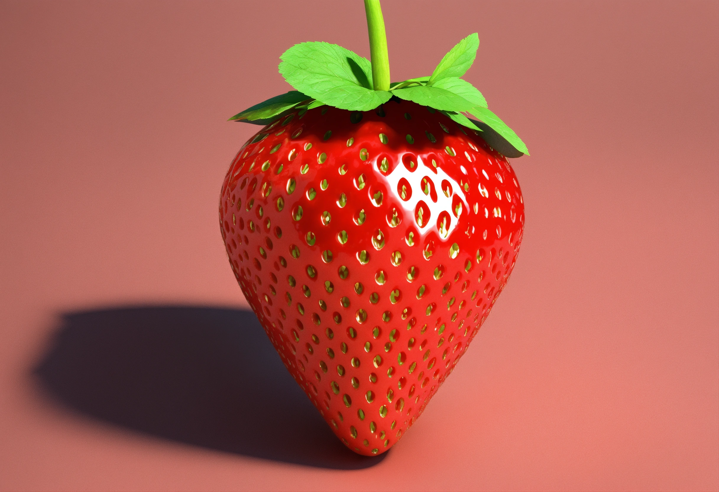 Lexica - Generate a 3D image of one part strawberry