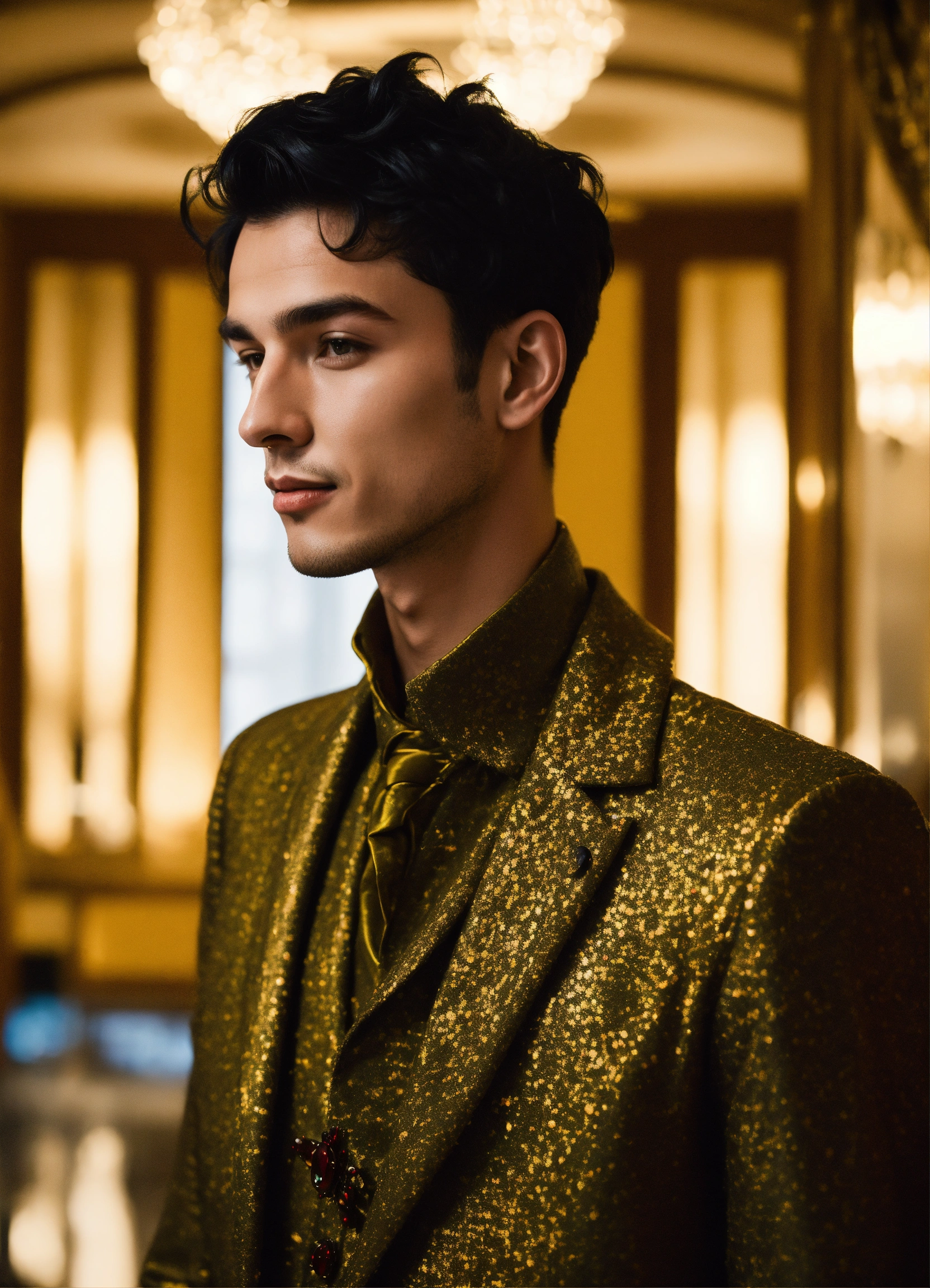 Lexica - Happy alien. 25 year old male,black hair. irish, spotted skin