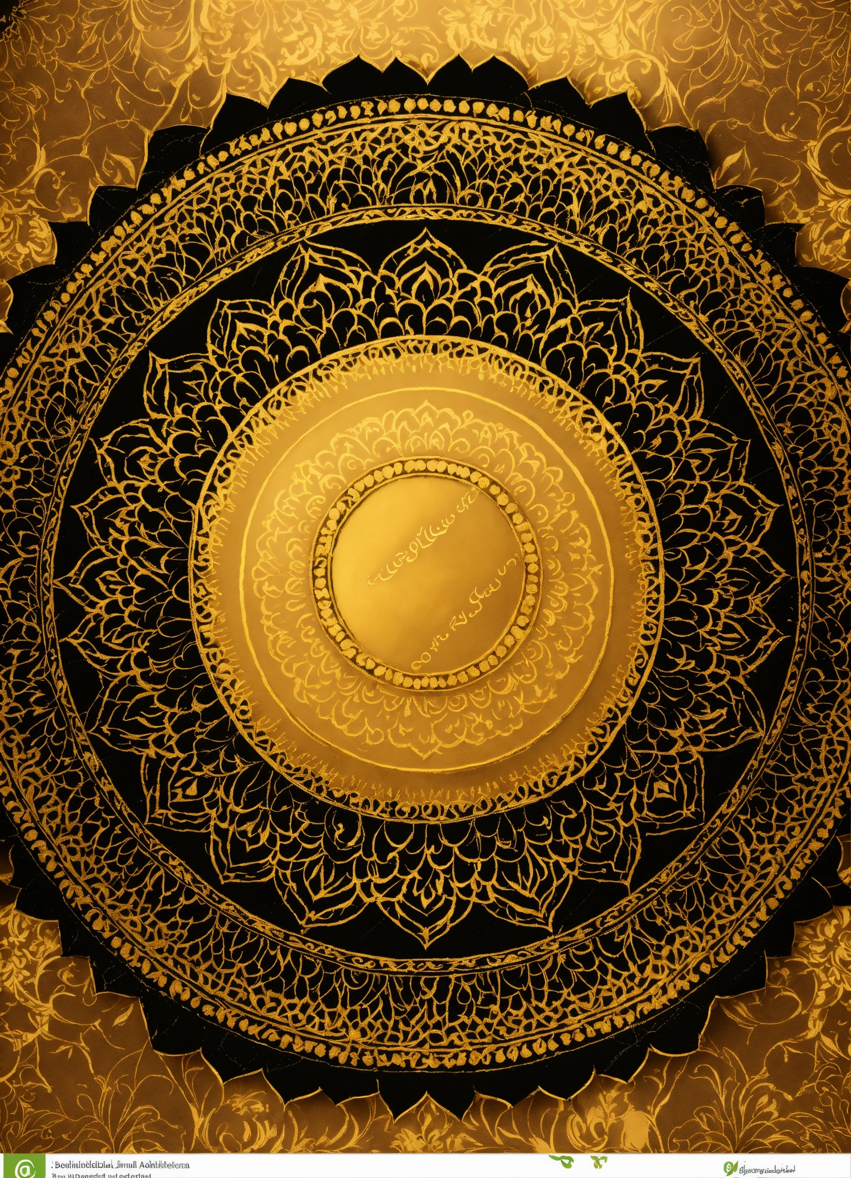 Lexica - Golden and black Mandala Art Background With Border Invitation ...
