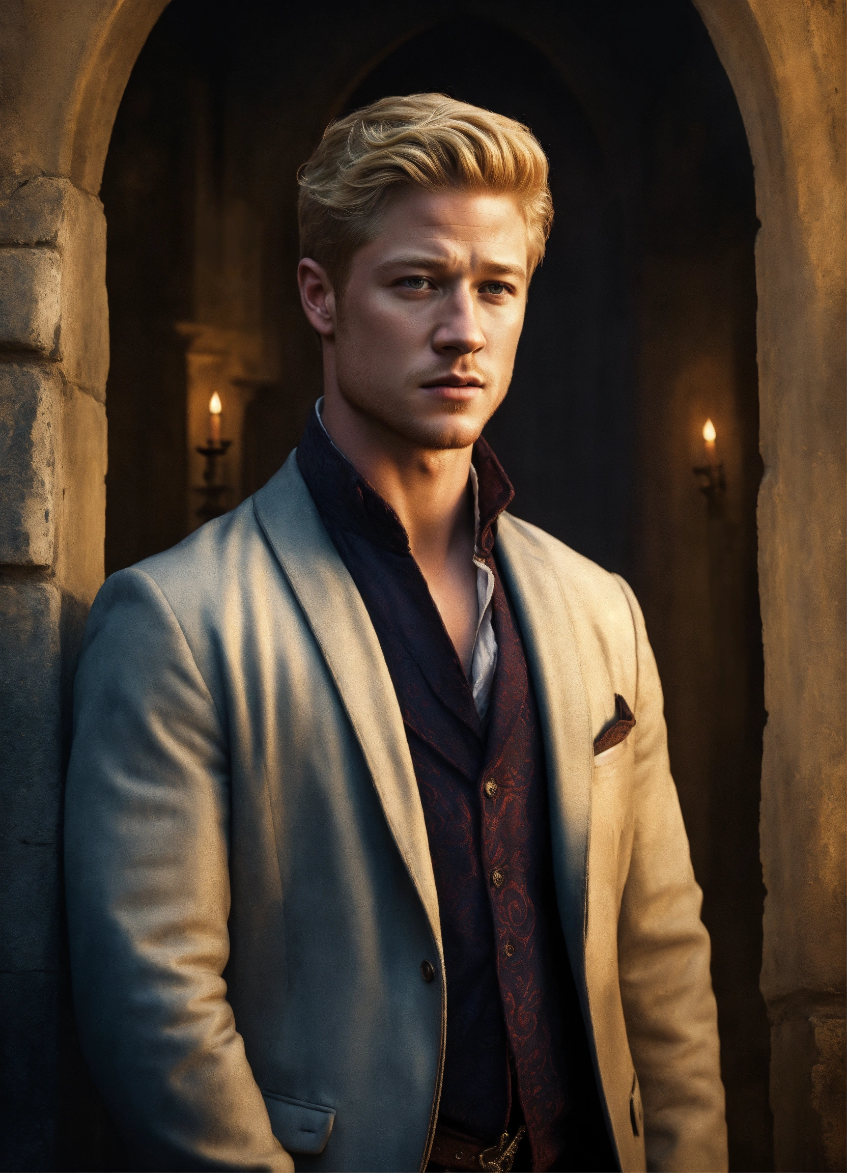Lexica - Portrait of a handsome blond haired man similar to Ben ...