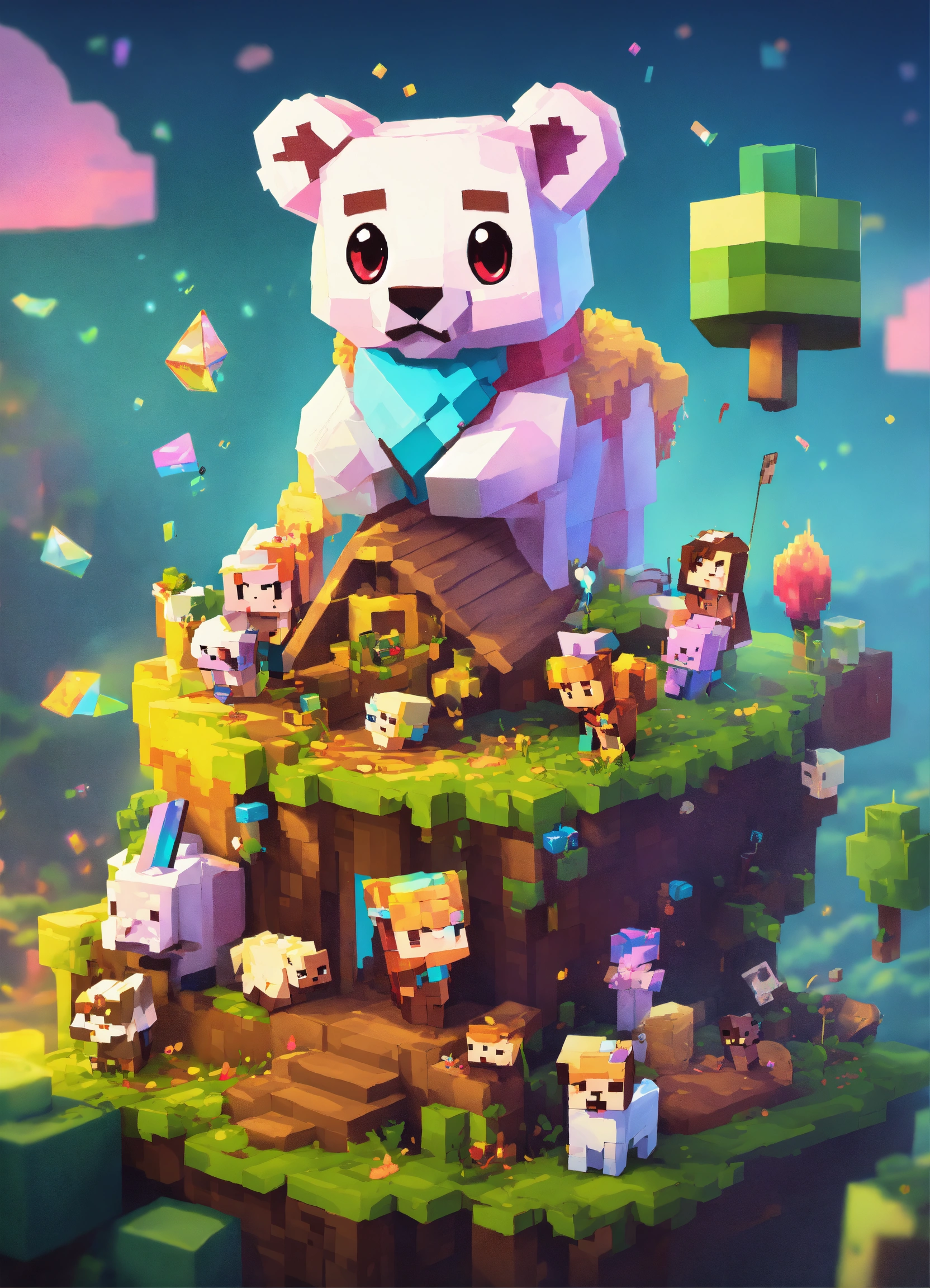 Lexica - CUTE AND ADORABLE CARTOON FLUFFY MINECRAFT, PARTY, FANTASY ...