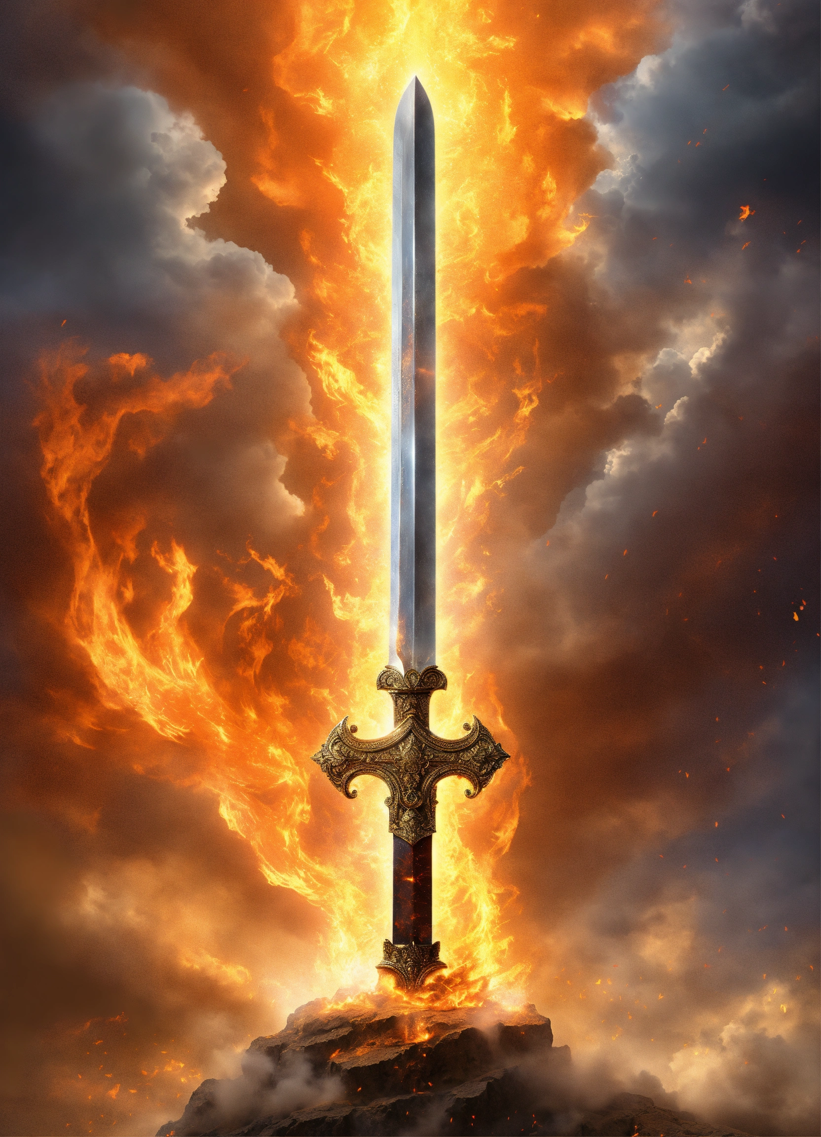 Lexica - God's sword with the str of david in billowing clouds of fire ...